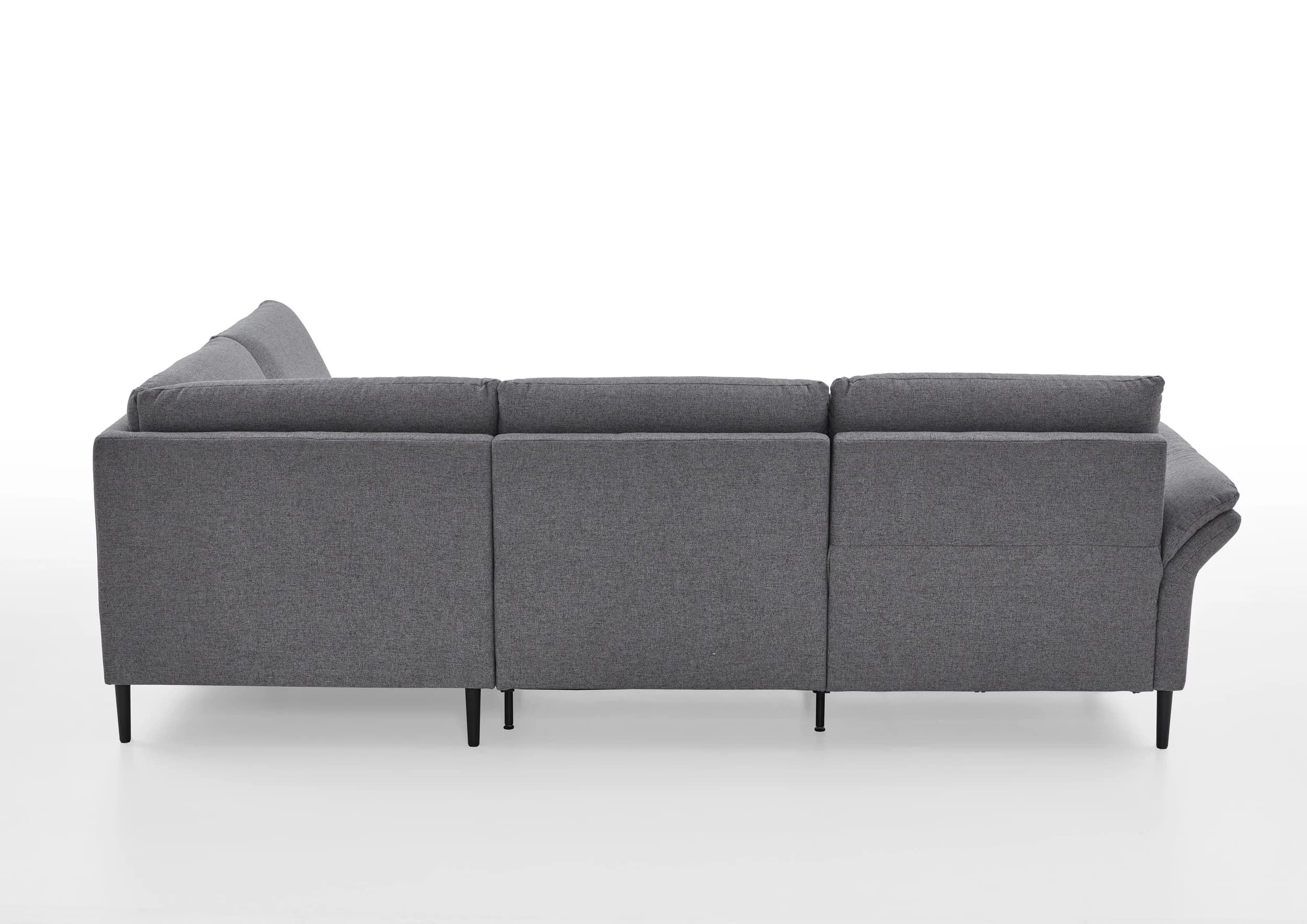 Ecksofa - 3-Sitzer mit Ecke rechts, Stoff, Grau