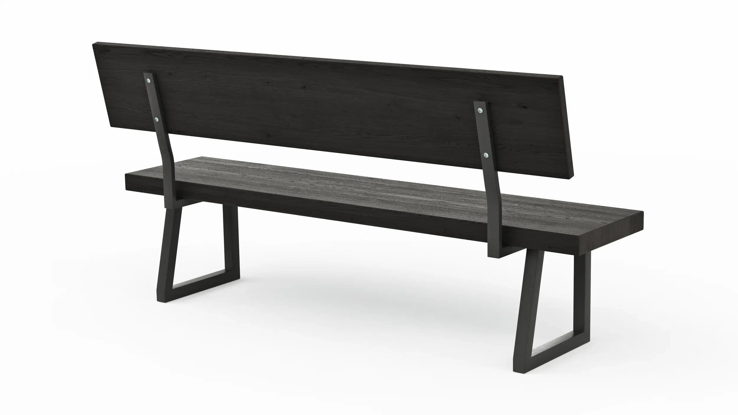 Holzbank Clifton - mit Rückenlehne, Breite ca. 180cm, Zerreiche massiv, smoked