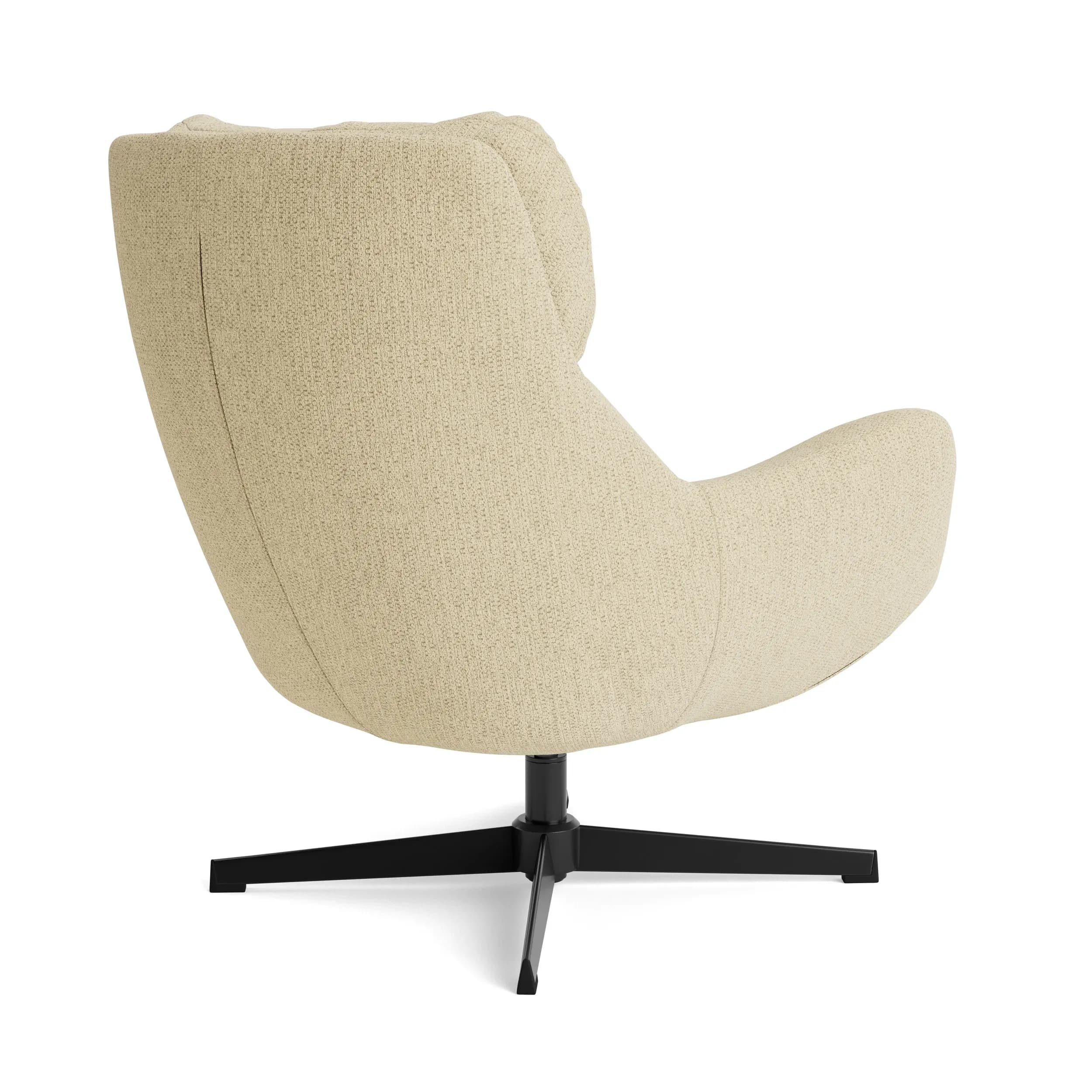 Sessel Erya - drehbar, Stoff, Beige