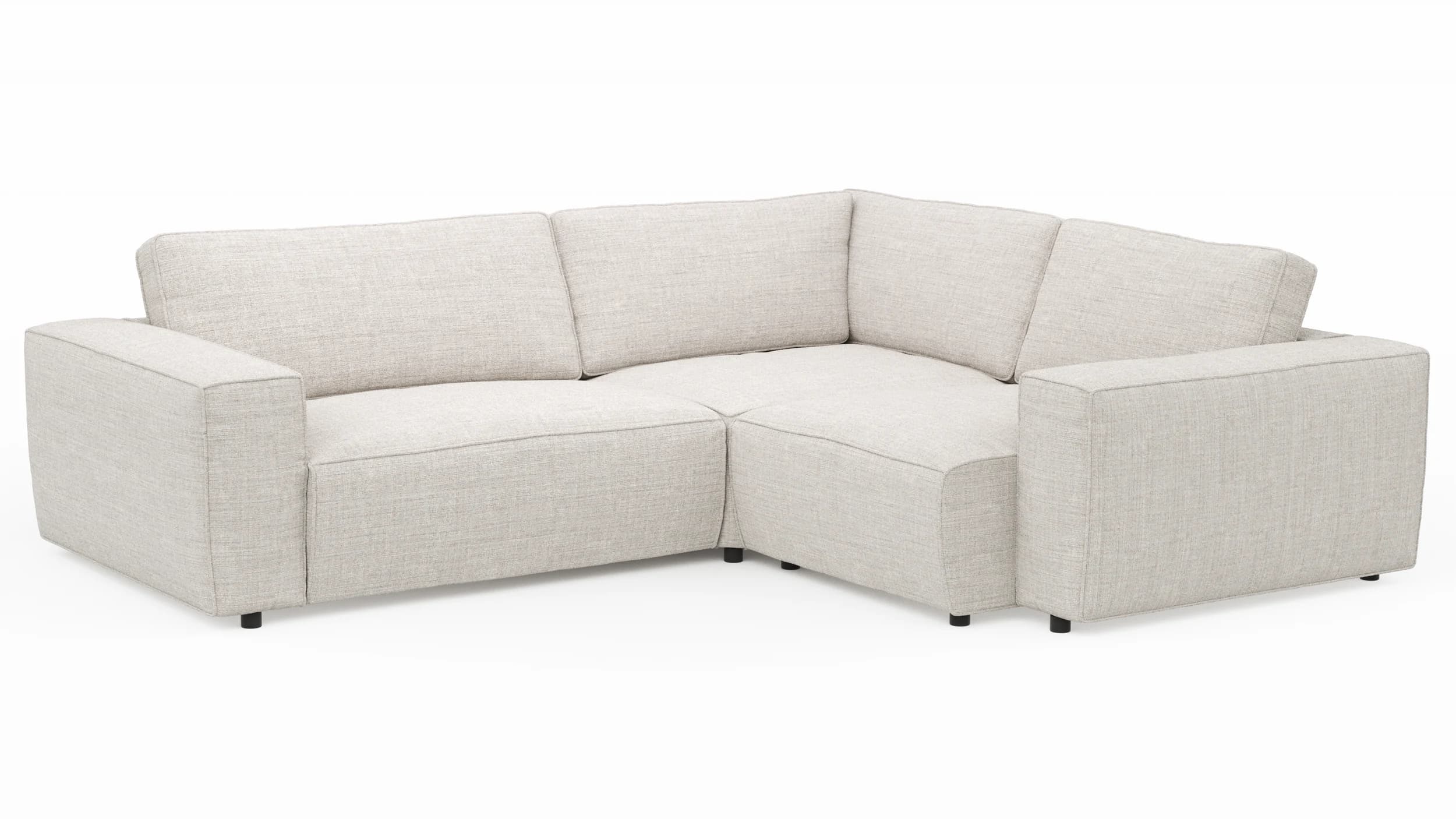 Ecksofa Lilaia - 2-Sitzer links, Ecke, 1,5-Sitzer Tief, Stoff, Kaschmir