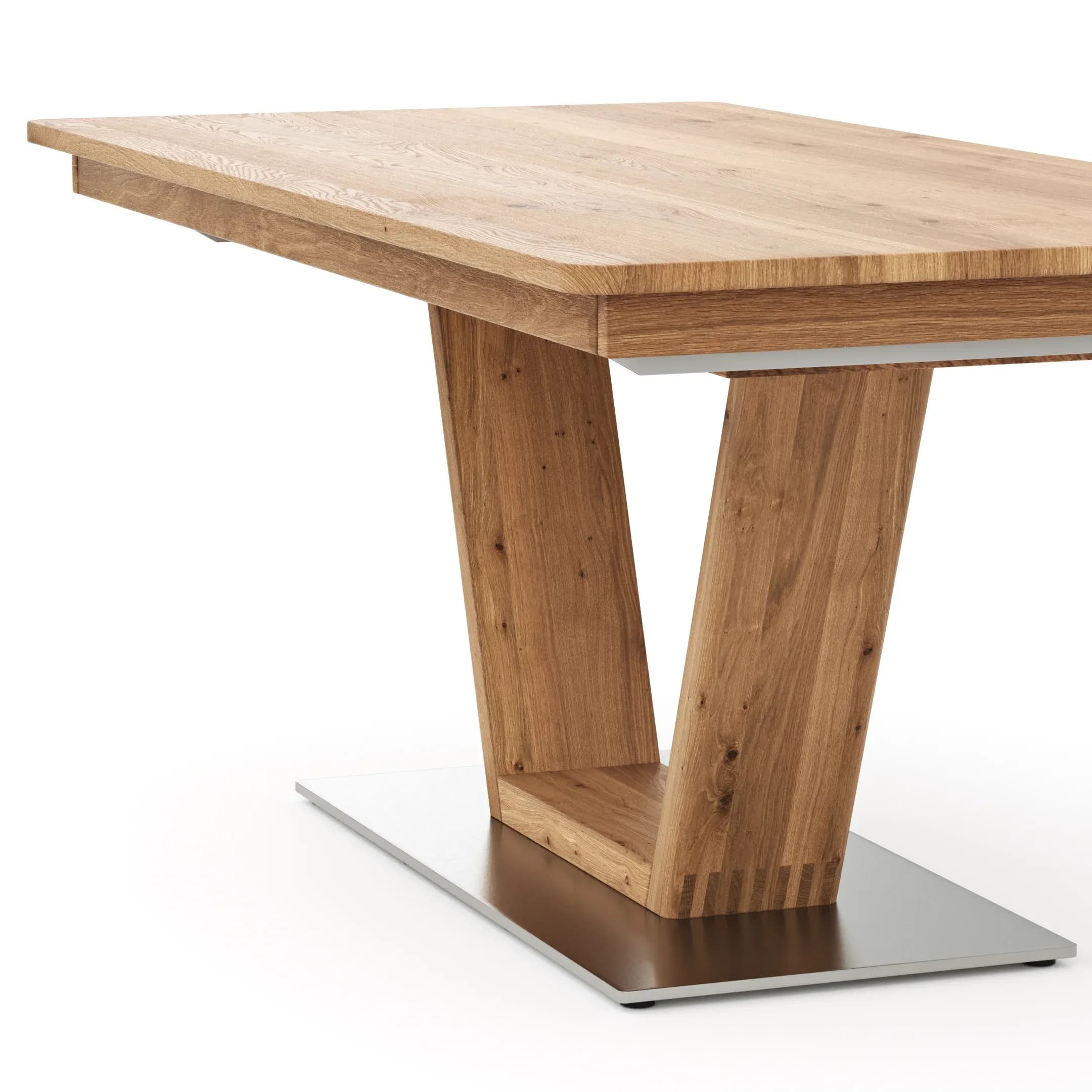 Esstisch Cartago Soft - ausziehbar, LB ca. 180x90 cm, Wildeiche massiv, natur geölt