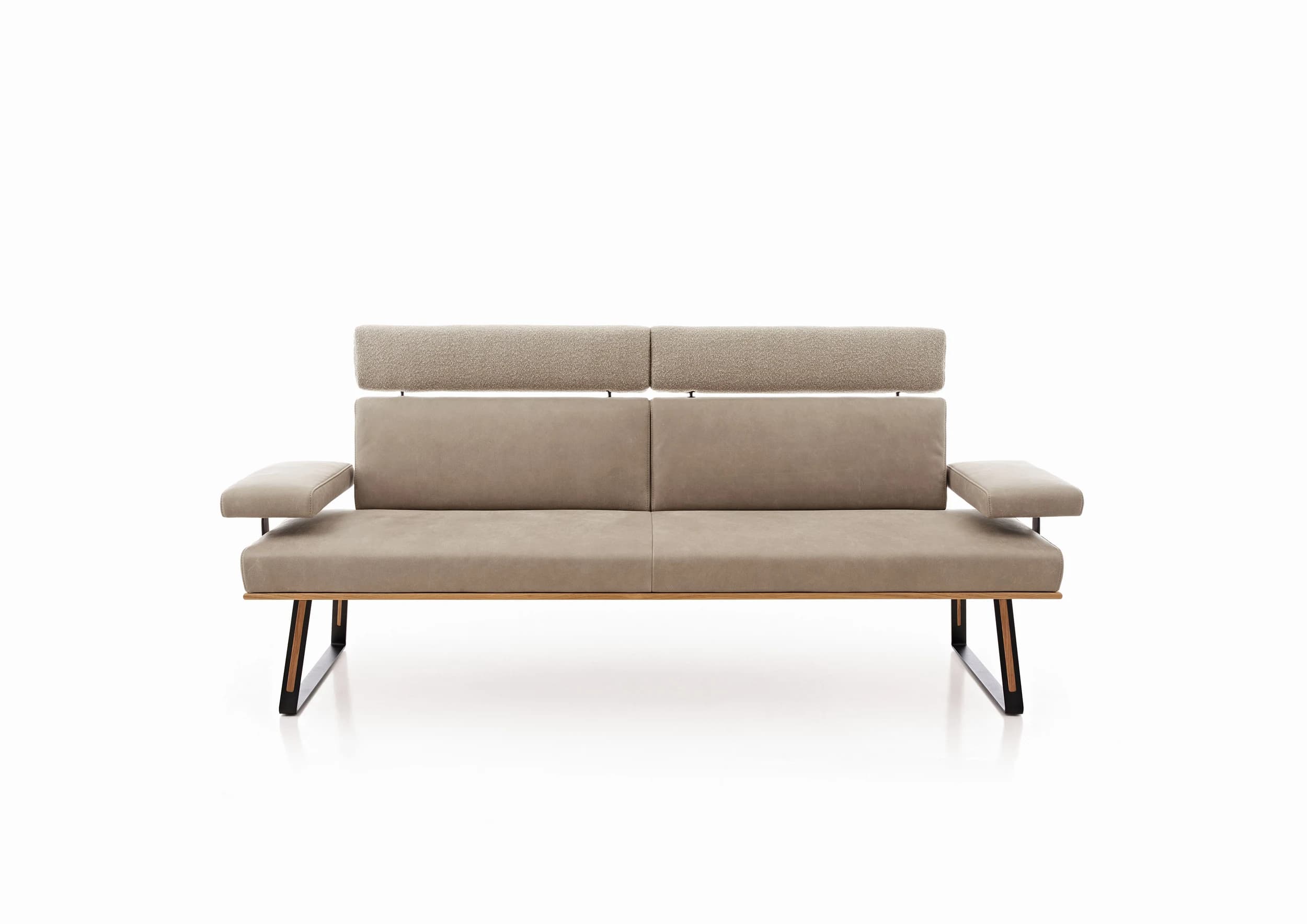 Polsterbank - Breite ca. 235 cm, Leder/Stoff, Jade