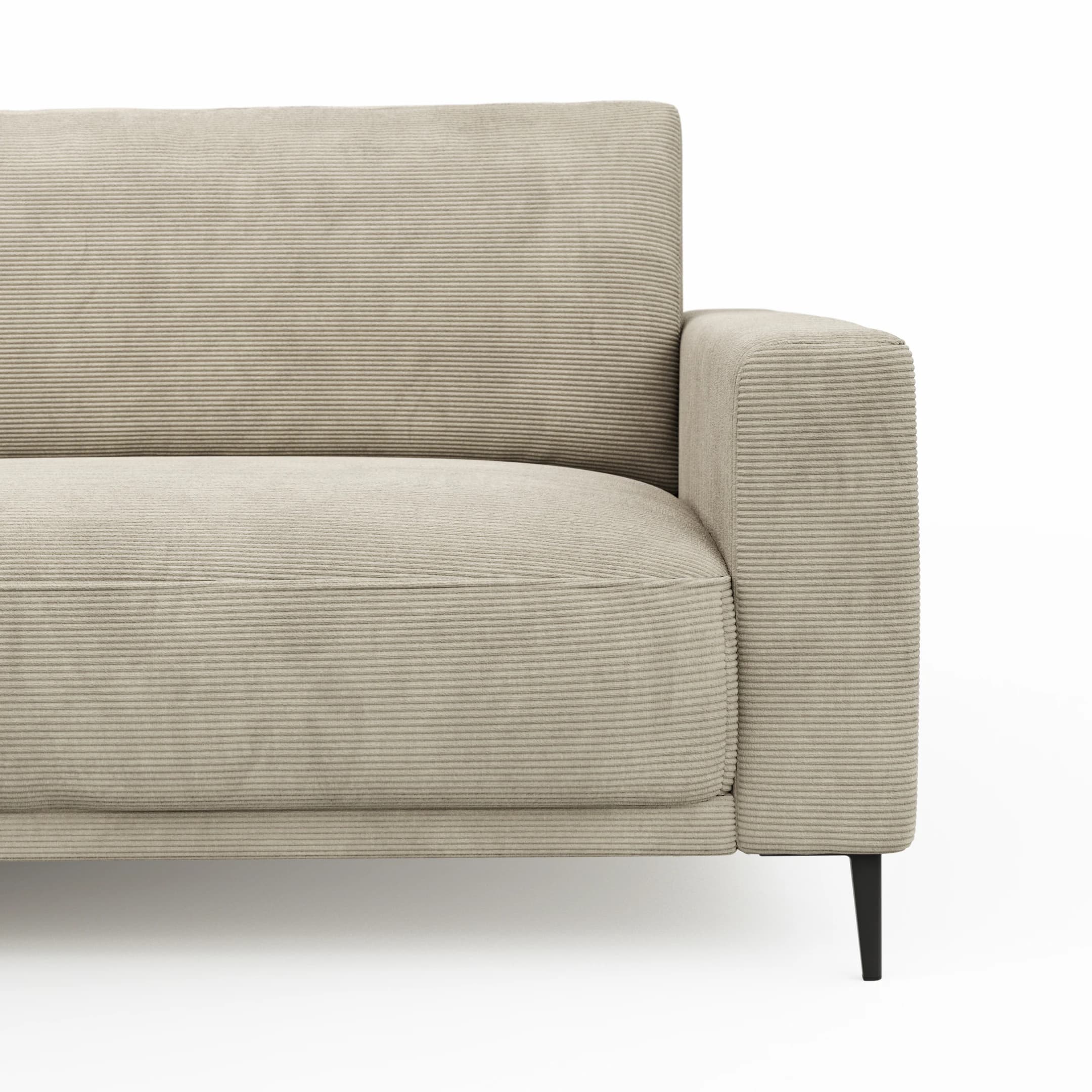 Ecksofa Solero 2.0 - Longchair groß mit 1,5-Sitzer rechts, Stoff, Sand