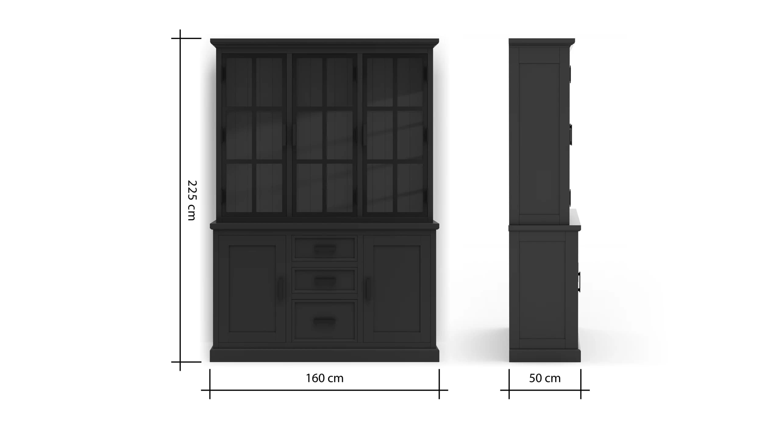 Buffetschrank Litchfield Metal - Stone Blue???, Non-Antique / Metal, Black???
