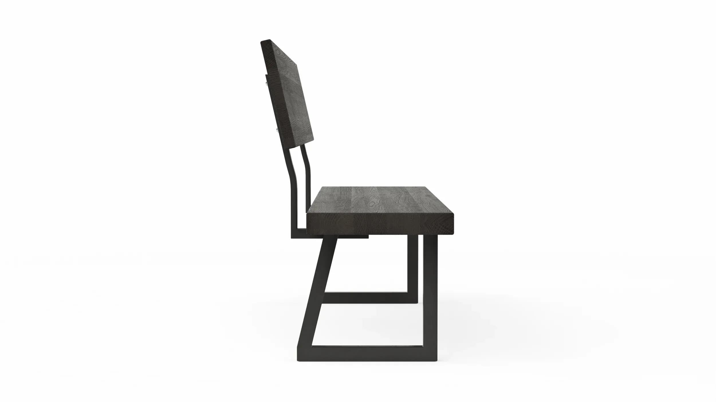 Holzbank Clifton - mit Rückenlehne, Breite ca. 180cm, Zerreiche massiv, smoked