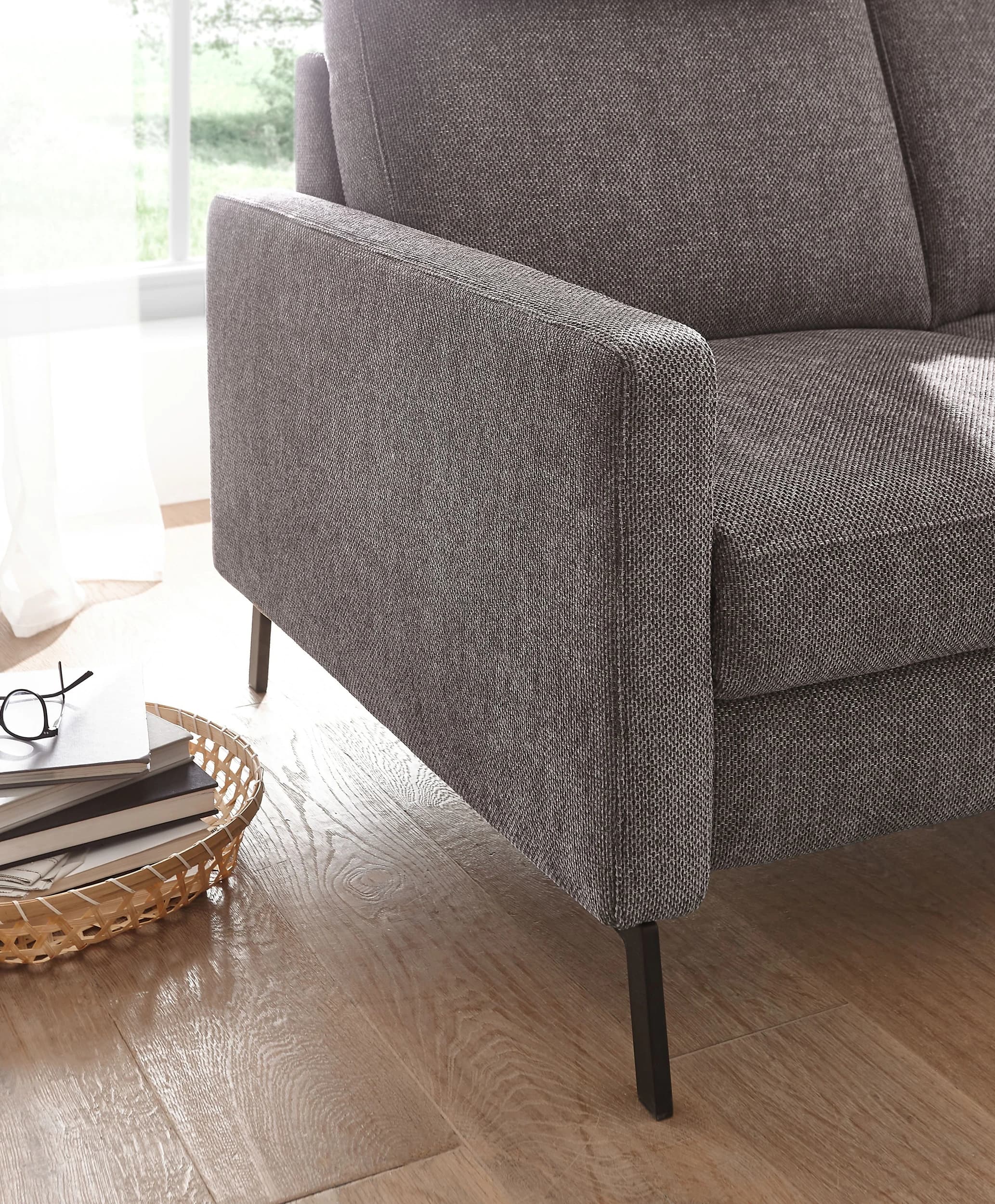 Sofa - 3-Sitzer, Stoff, Braun