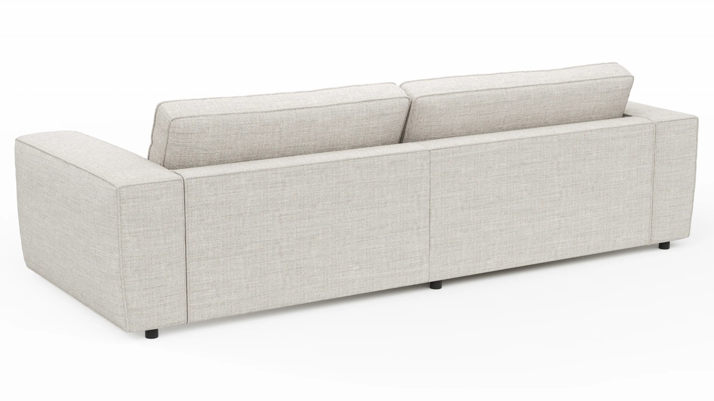 Ecksofa Lilaia - Chaise Longue XL mit 1,5-Sitzer XL rechts, Stoff, Kaschmir