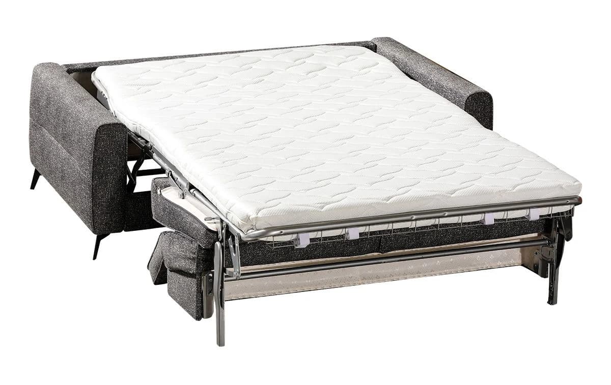 Faltbett - Kopfteil verstellbar, Stoff, Grau