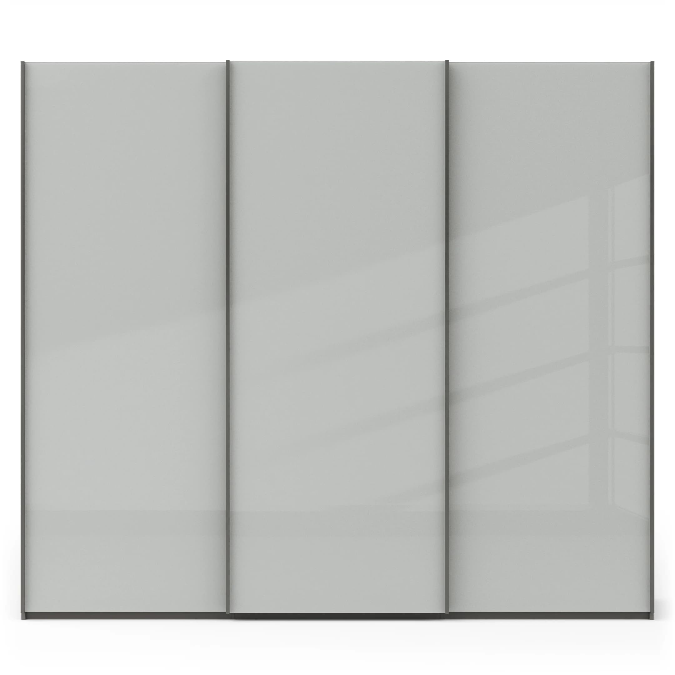 Schwebetürenschrank Marbella - B. ca. 250 cm, Glas, Weiß