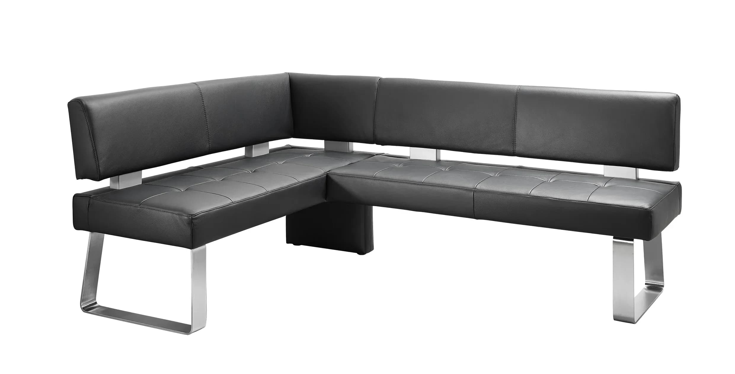 Eckbank EM 8310 - BT ca. 156x203 mit Rückenlehne, Leder, braun