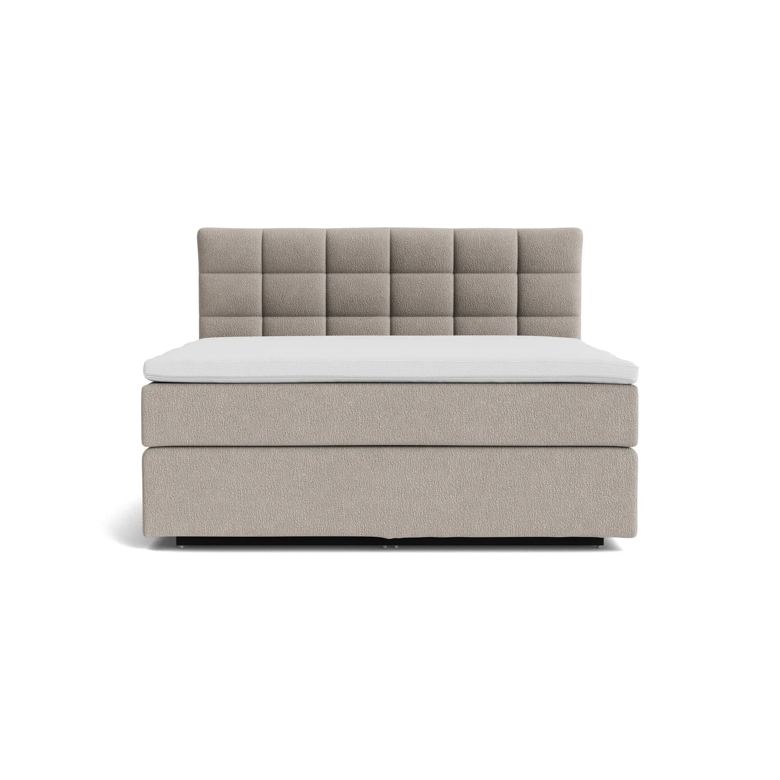 Boxspringbett Soria - Liegefläche ca. 180x200 cm, Stoff, Perlmutt