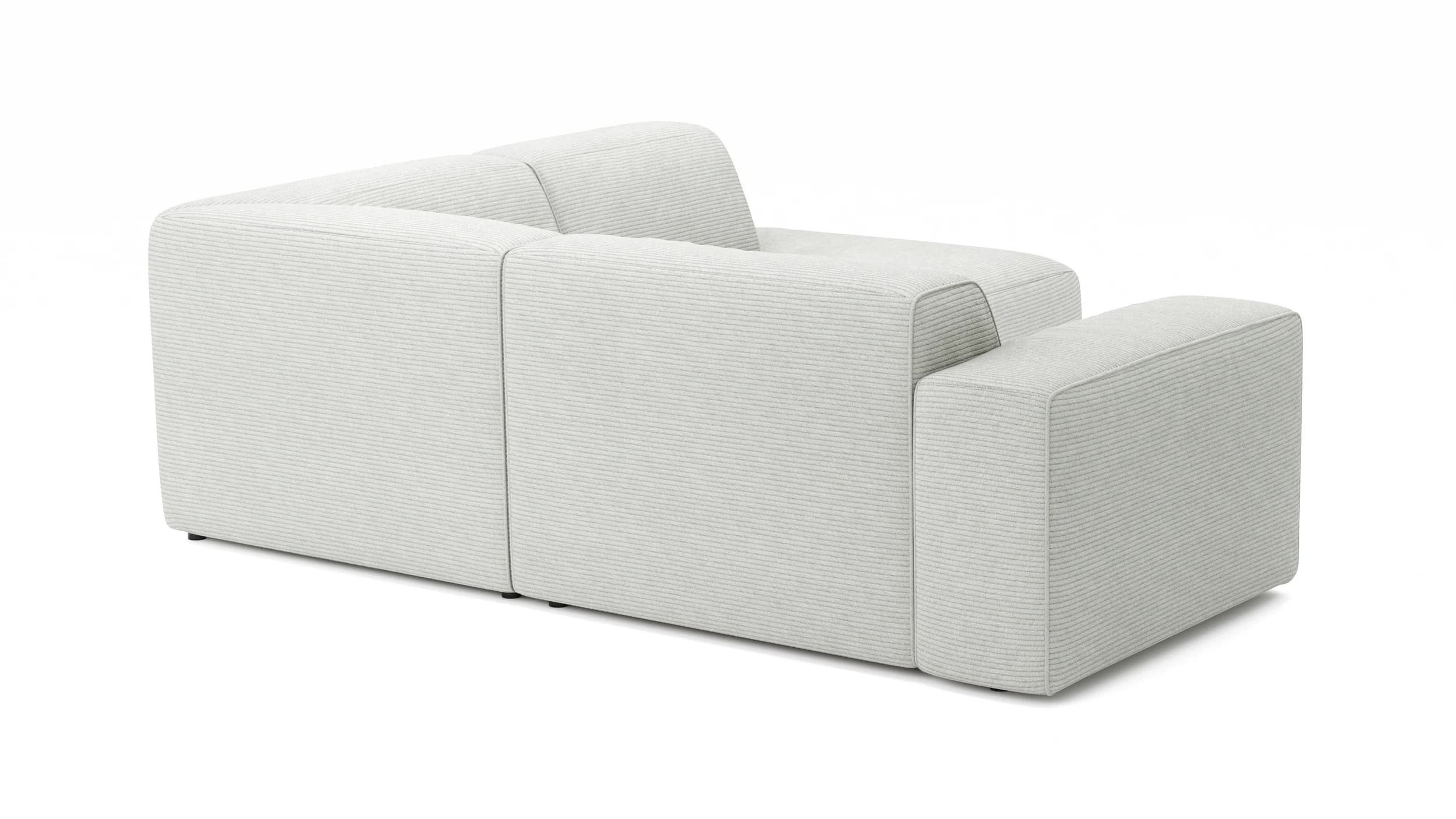 Ecksofa Elementos - 1,5-Sitzer links mit Ecke rechts, Stoff, Weiß