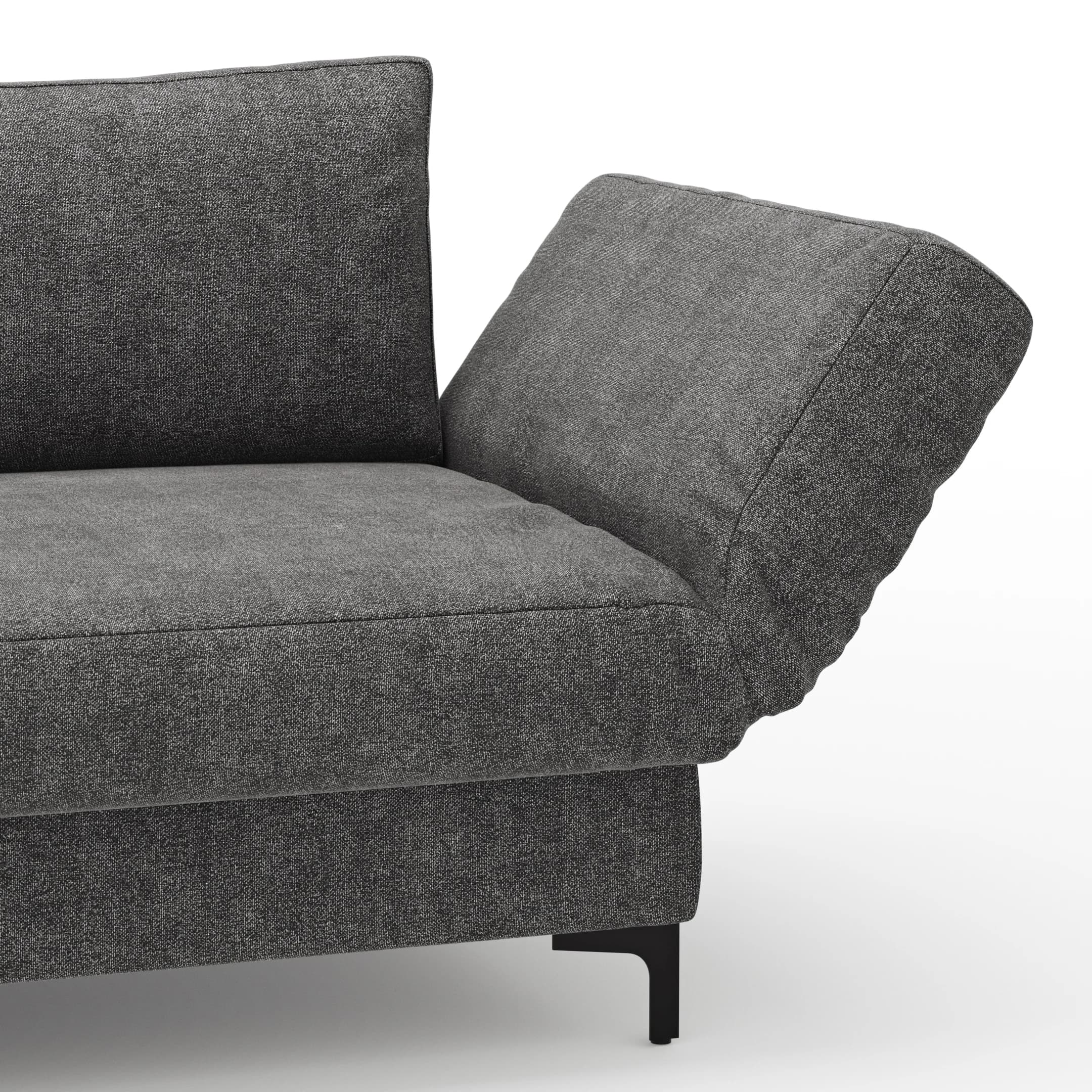 Schlafsofa Verano - Ausrichtung rechts inkl. Schlaffunktion und Bettkasten, Stoff, Dunkelgrau