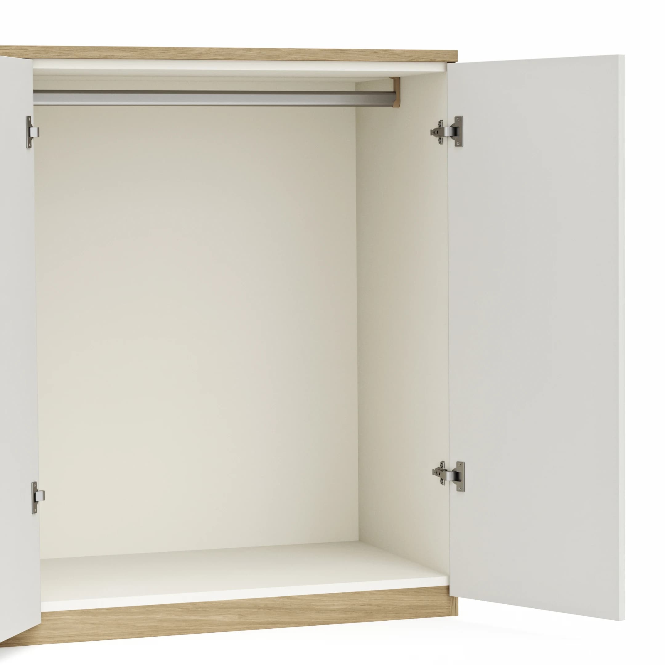 Kommode Viana - Balkeneiche furniert, Weiß