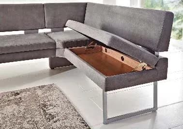 Eckbank - BT ca. 199x158 cm, Microfaser, Grau
