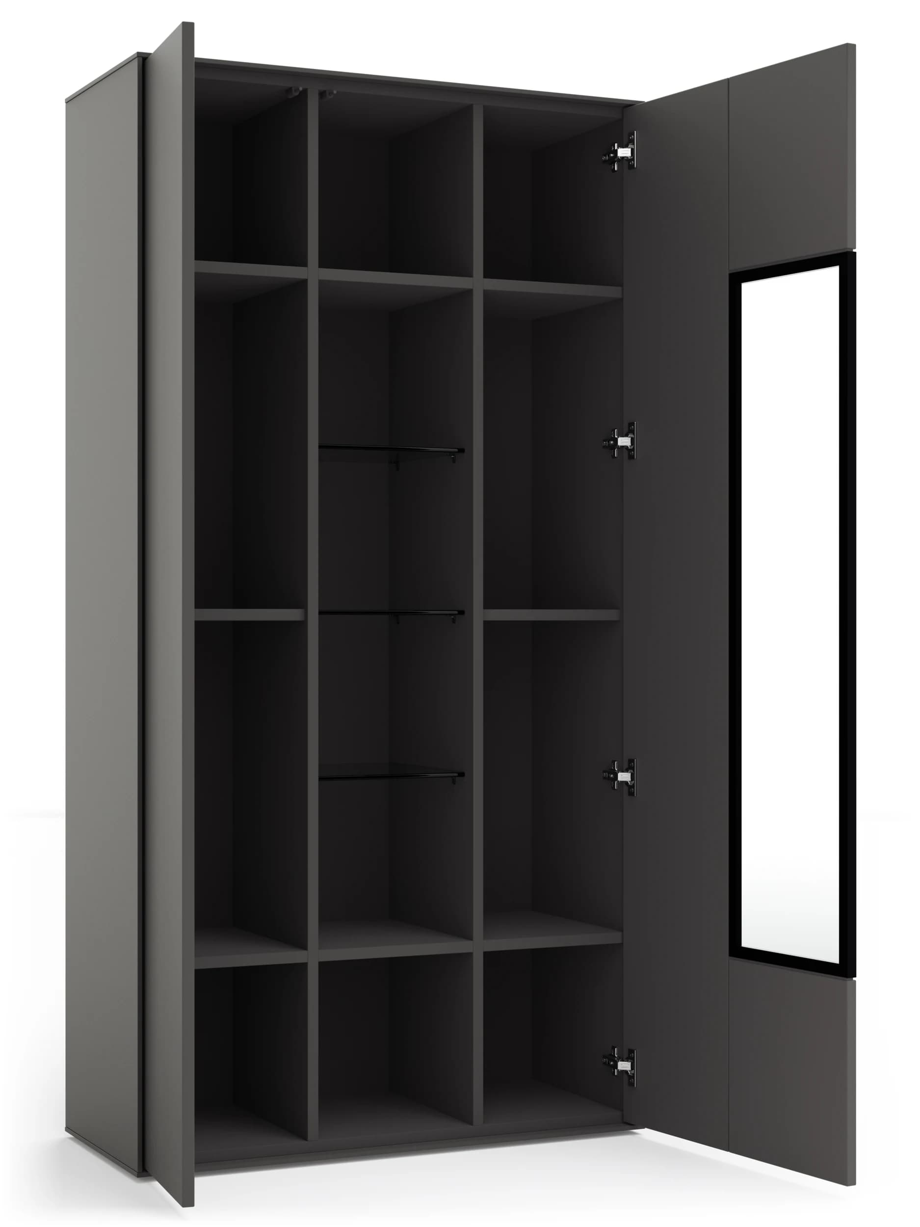 Vitrine Medio - Melamin, Schiefergrau
