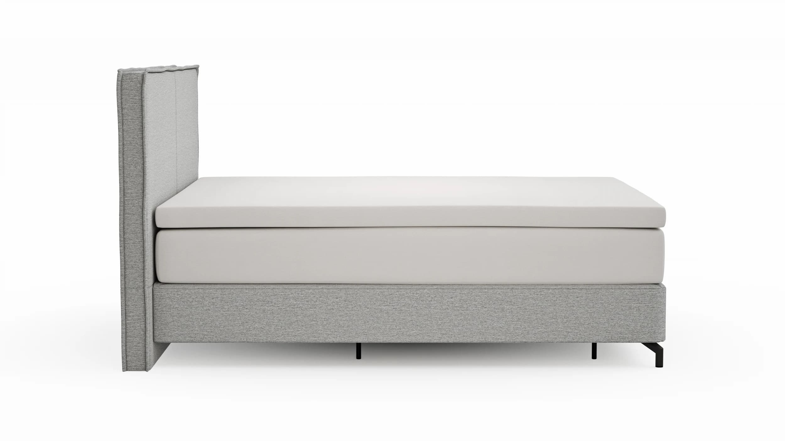 Boxspringbett Alpin - Liegefläche 160x200cm, Stoff, Grau