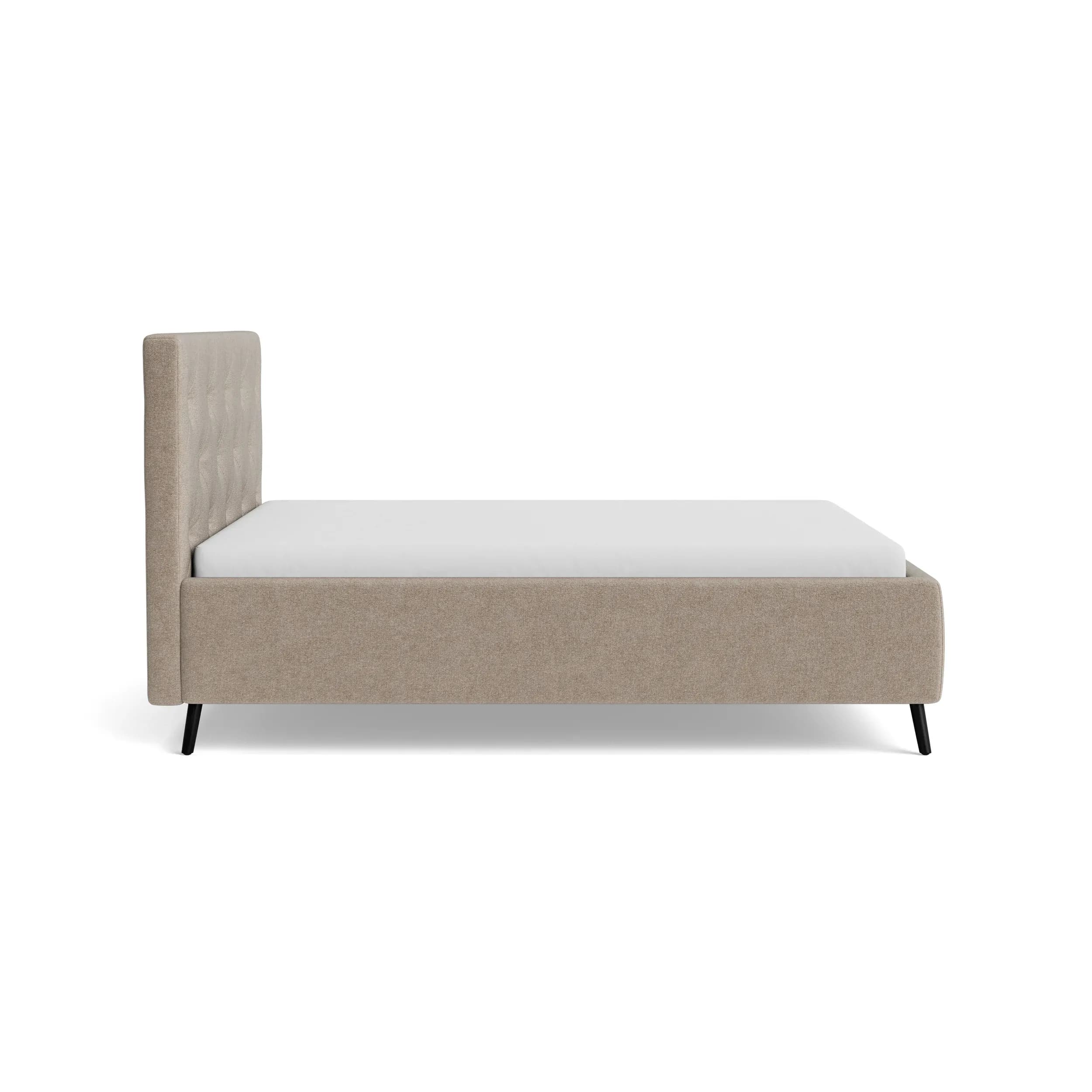 Bettgestell Coria - Liegefläche 180x200 cm, Stoff, Taupe