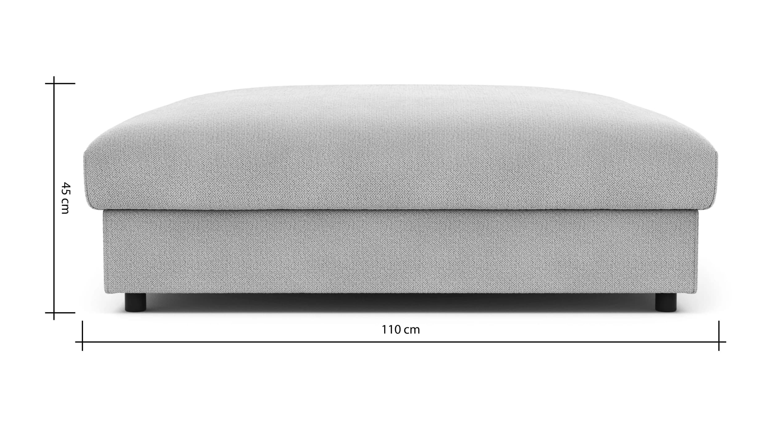 Hocker Stormy - LB ca. 110x110 cm, Stoff, Graubeige