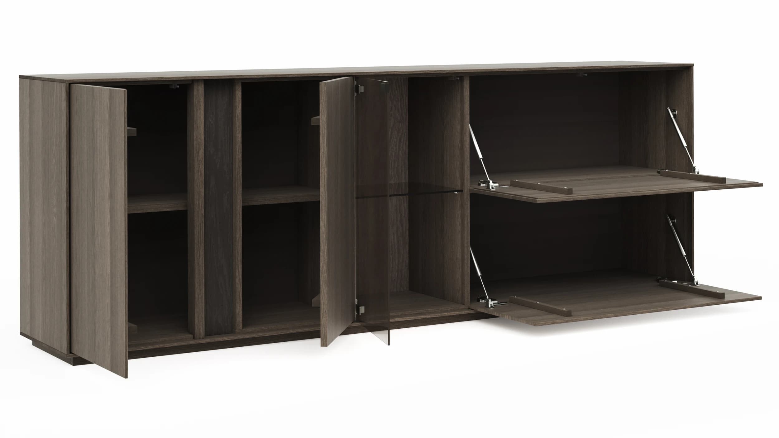 Sideboard Saratoga - Buche massiv, silbergrau geölt