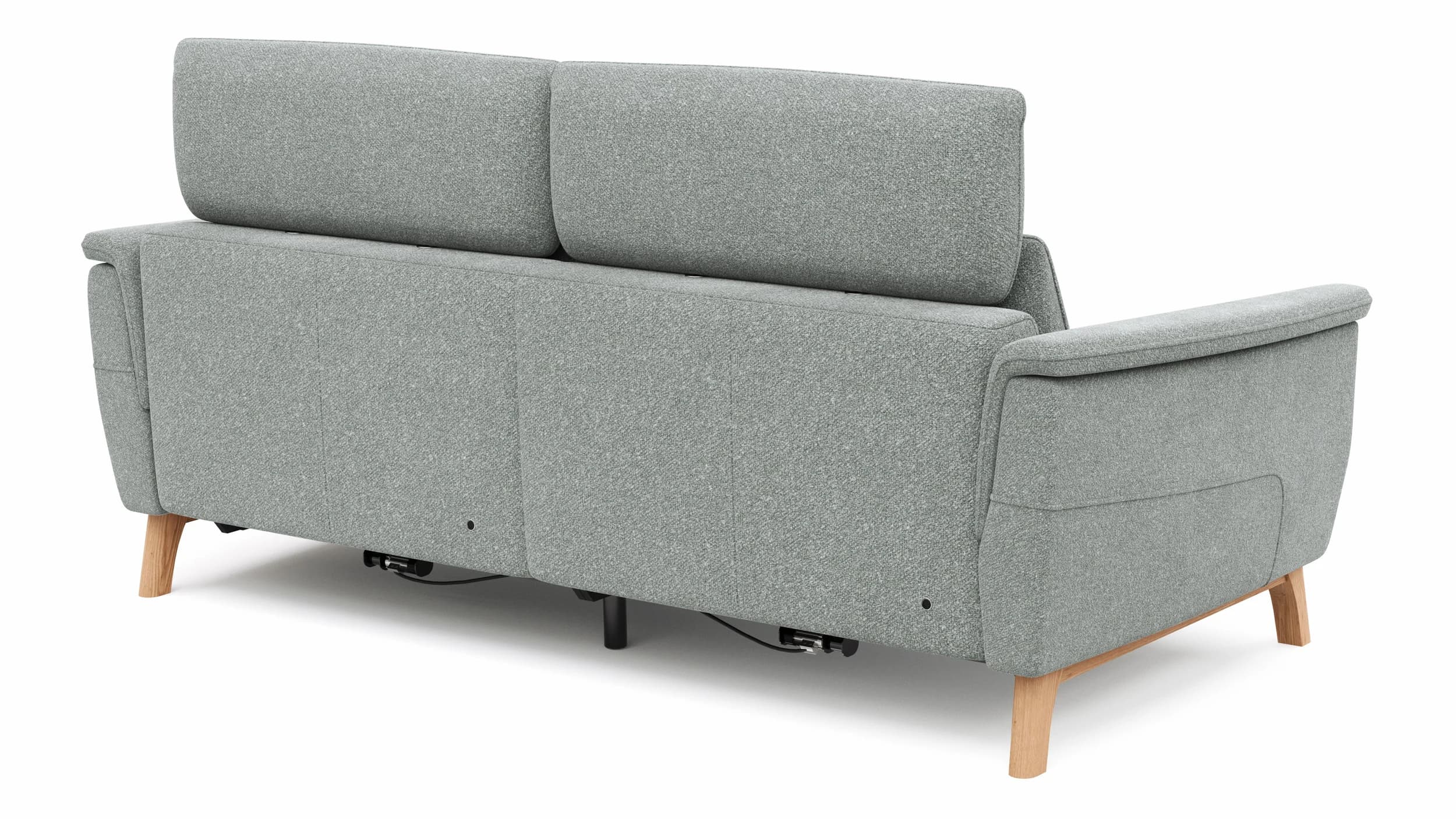 Sofa Nevin - 3-Sitzer, inkl. Relaxfunktion und Kopfteilverstellung (motorisch), Stoff, Silbergrau 
