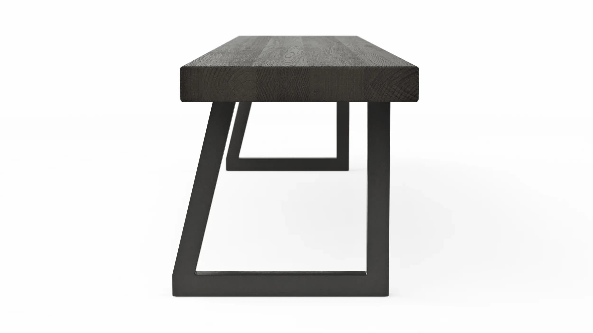 Holzbank Clifton - Breite ca. 220cm, Zerreiche massiv, smoked