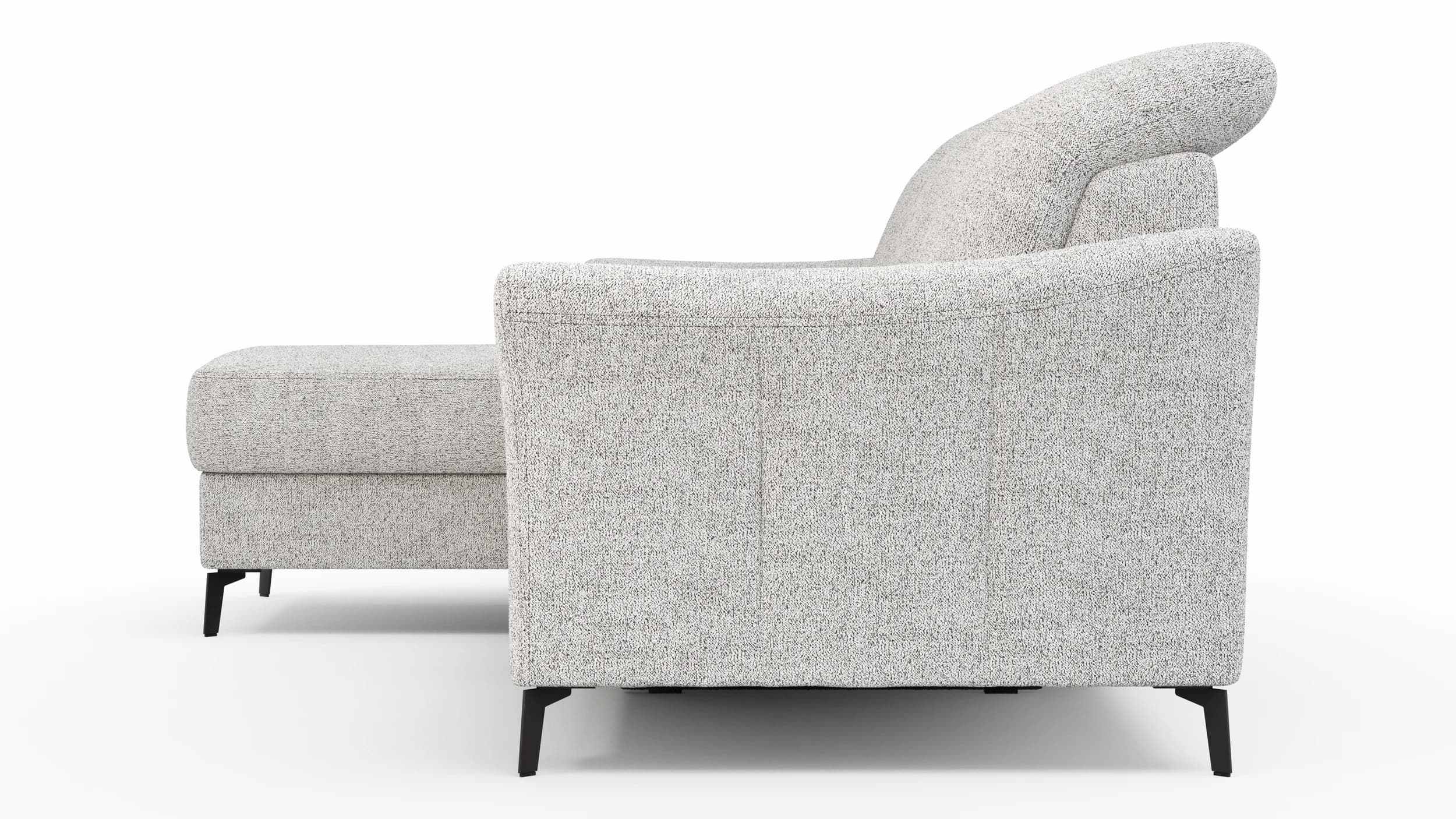 Ecksofa Canterbury - Longchair links mit 2,5-Sitzer, inkl. Relaxfunktion (motorisch) und Kopfteilverstellung, Stoff, Offwhite
