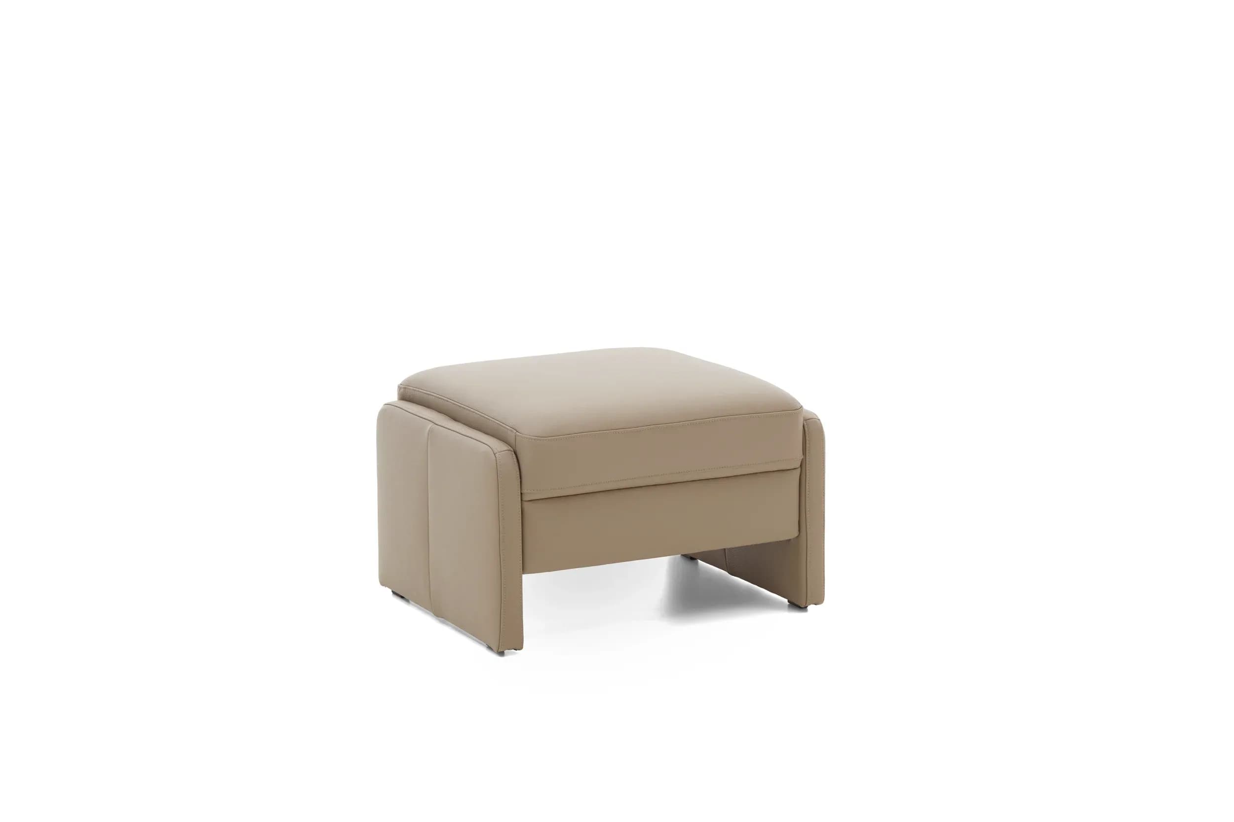 Hocker EM Dublin 2.0 - Leder, Taupe