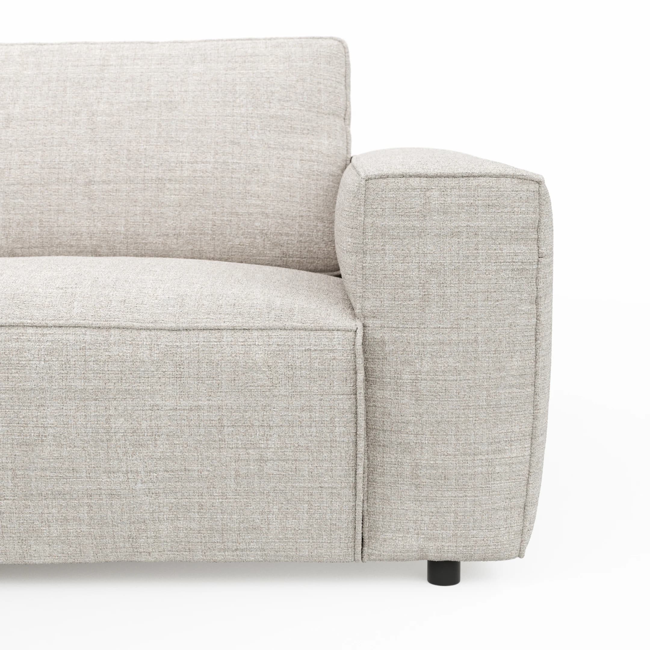 Ecksofa Lilaia - Chaise Longue XL mit 1,5-Sitzer XL rechts, Stoff, Kaschmir