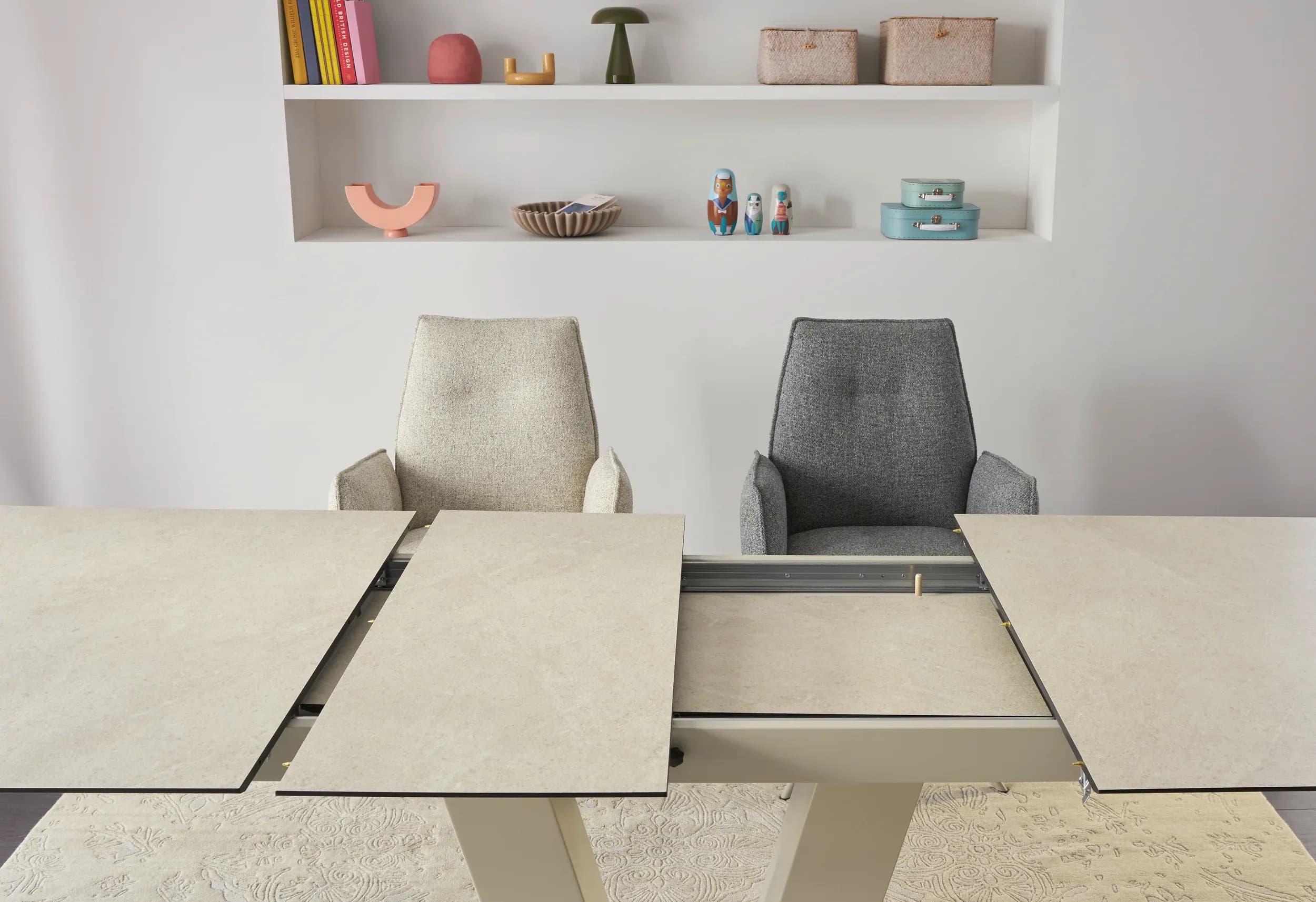 Esstisch Dinner - ausziehbar, LB ca. 160x 90 cm, HPL, Sand