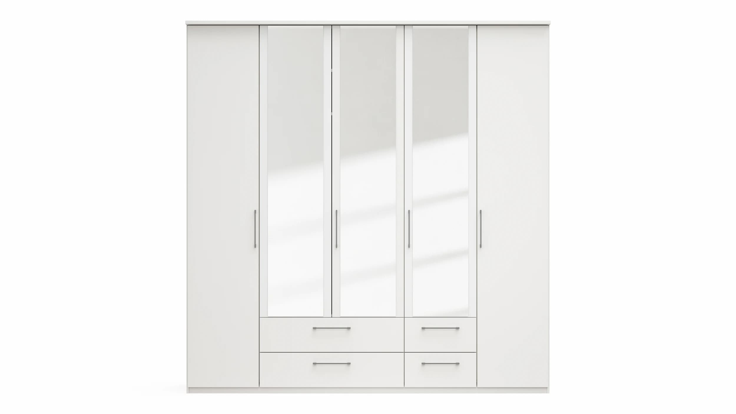 Drehtürenschrank Viana - B. ca. 225 cm, Lack, Weiß