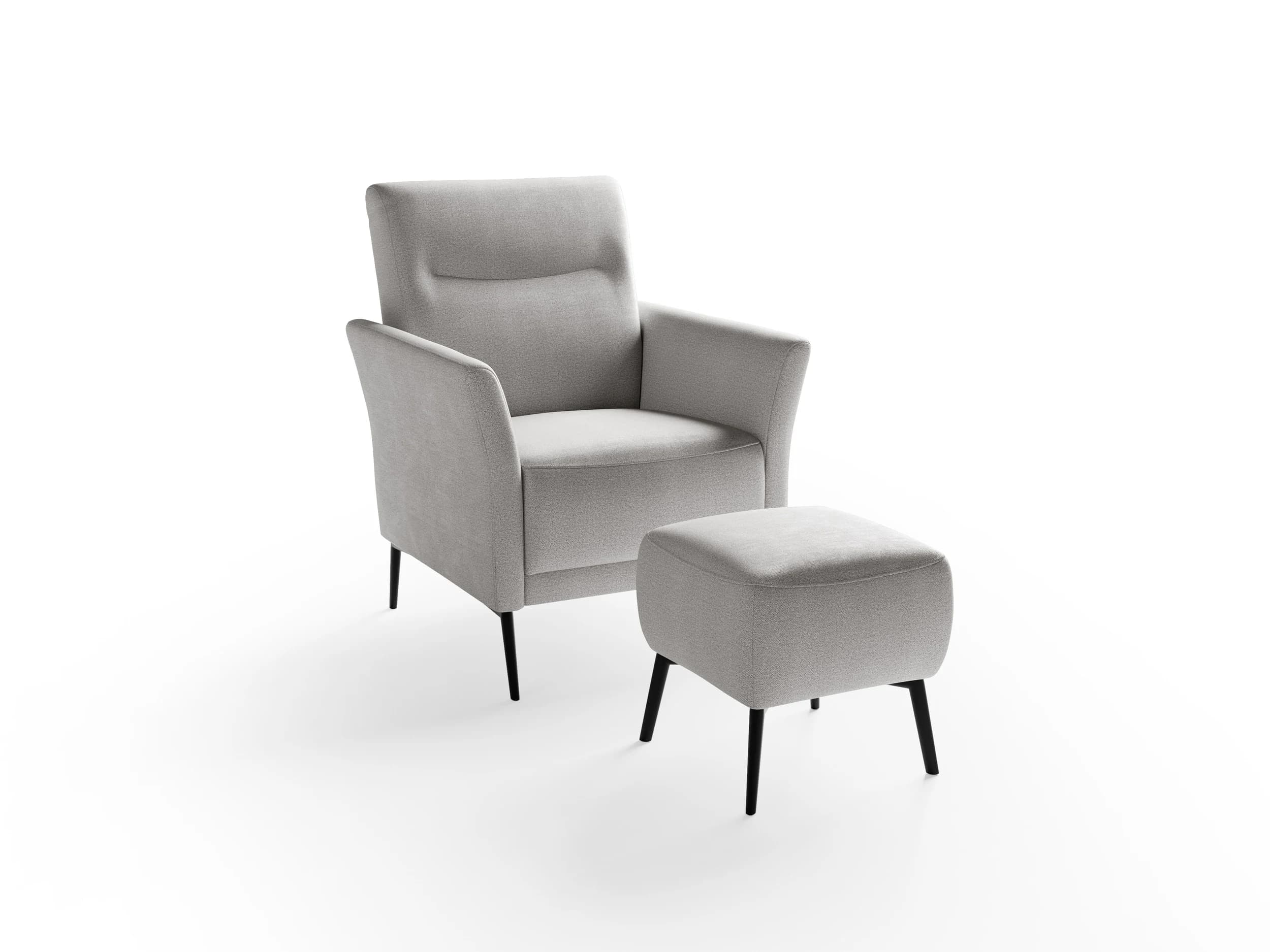 Hocker - Stoff, Silbergrau