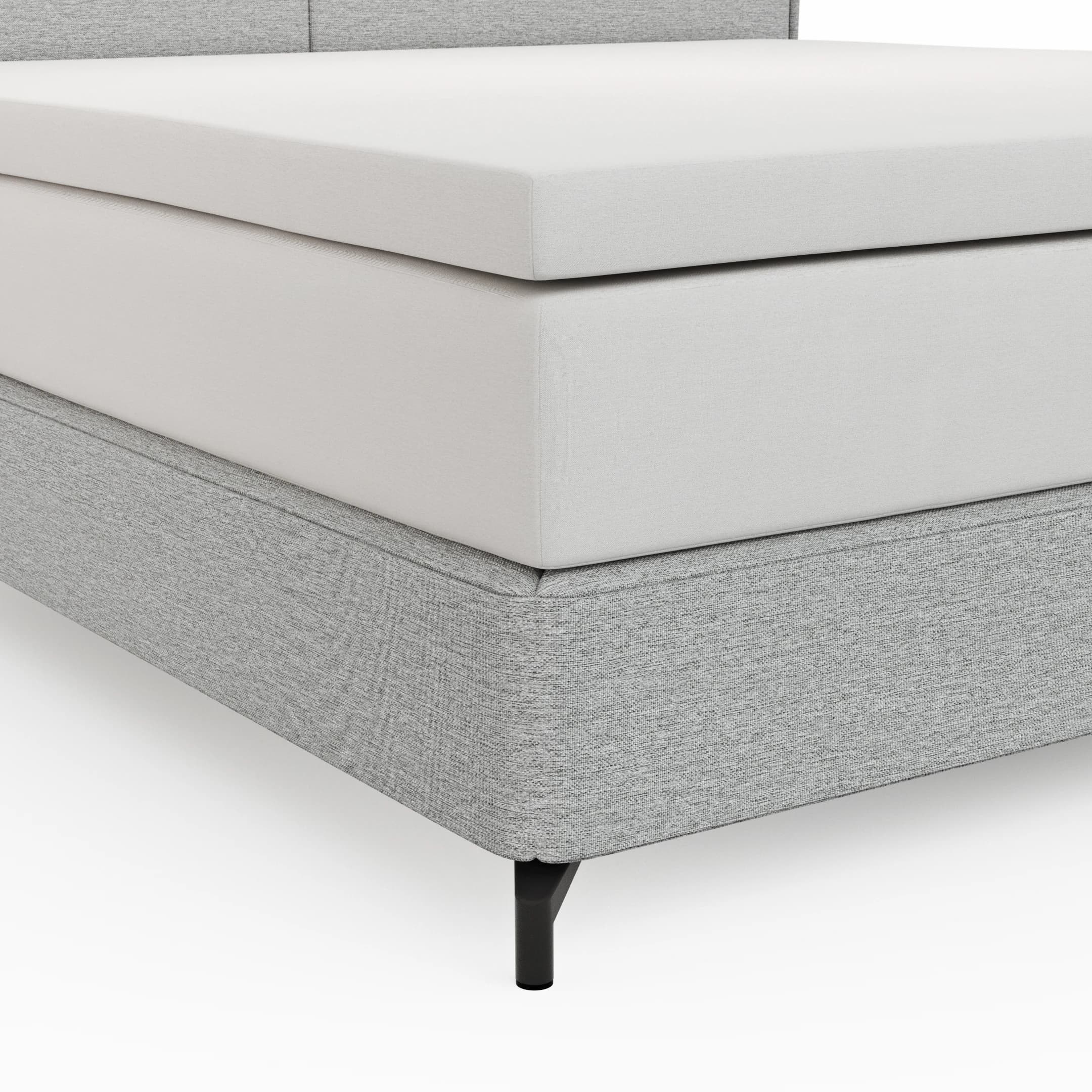 Boxspringbett Alpin - Liegefläche 160x200cm, Stoff, Grau
