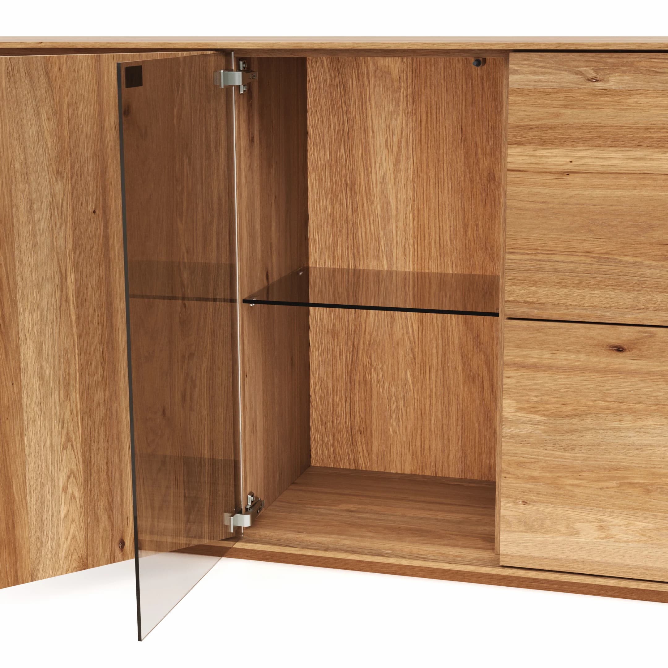 Sideboard Saratoga - Wildeiche massiv, natur geölt