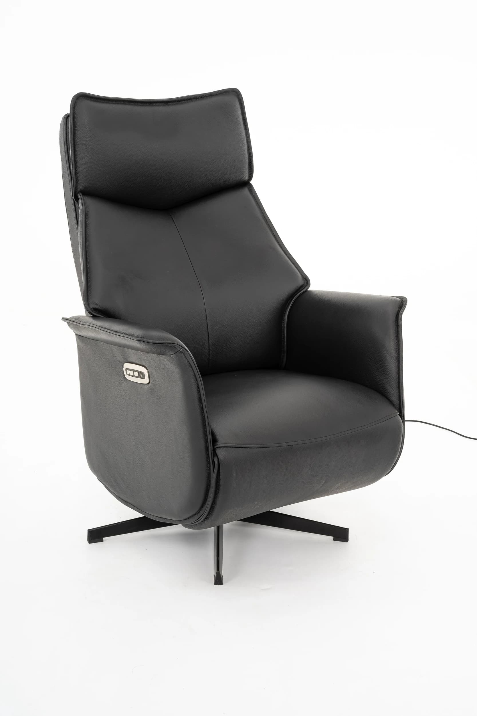 Sessel - Relaxfunktion motorisch, Leder, Schwarz