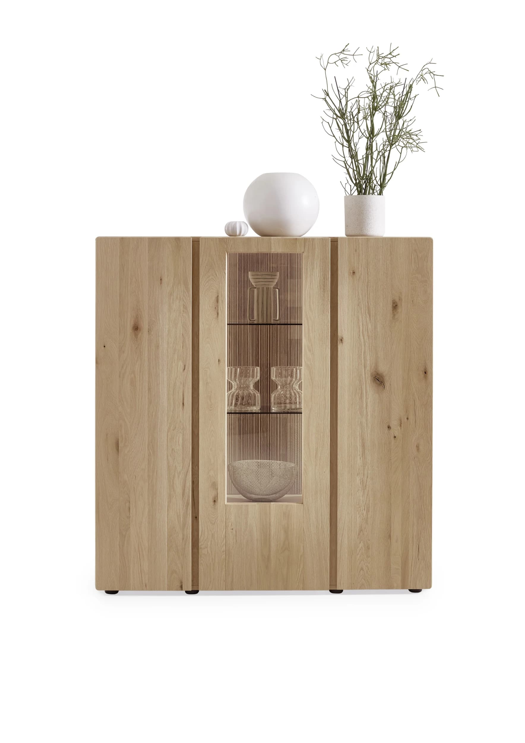 Highboard - Kerneiche massiv, Natur
