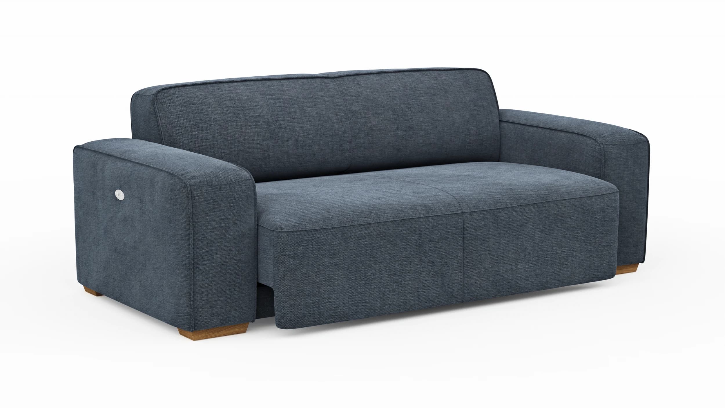 Sofa Denver - 2,5-Sitzer, inkl. Sitzvorzug (motorisch), Stoff, Blau