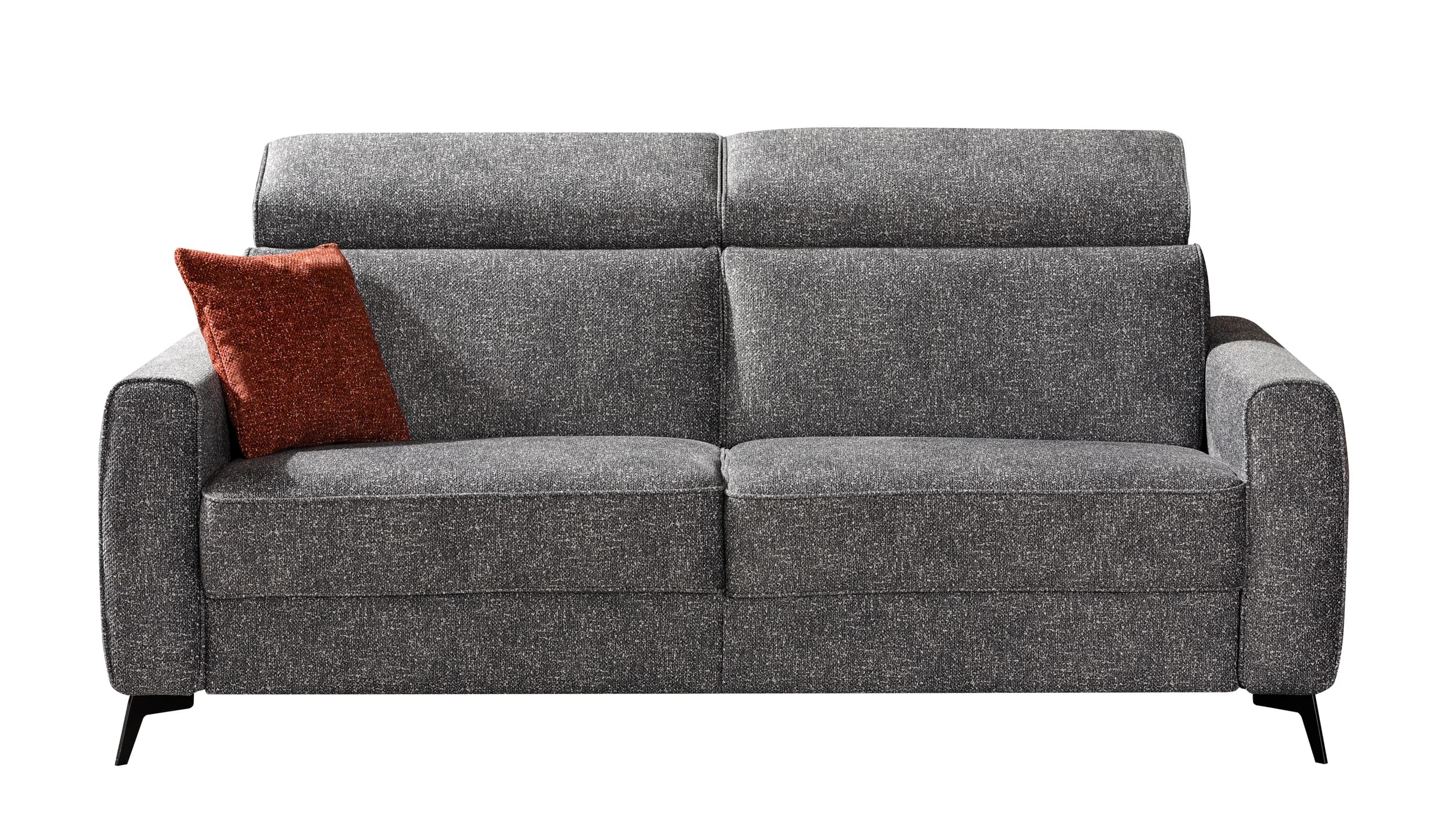 Schlafsofa EM Seipa - Kopfteil verstellbar, Stoff, Grau