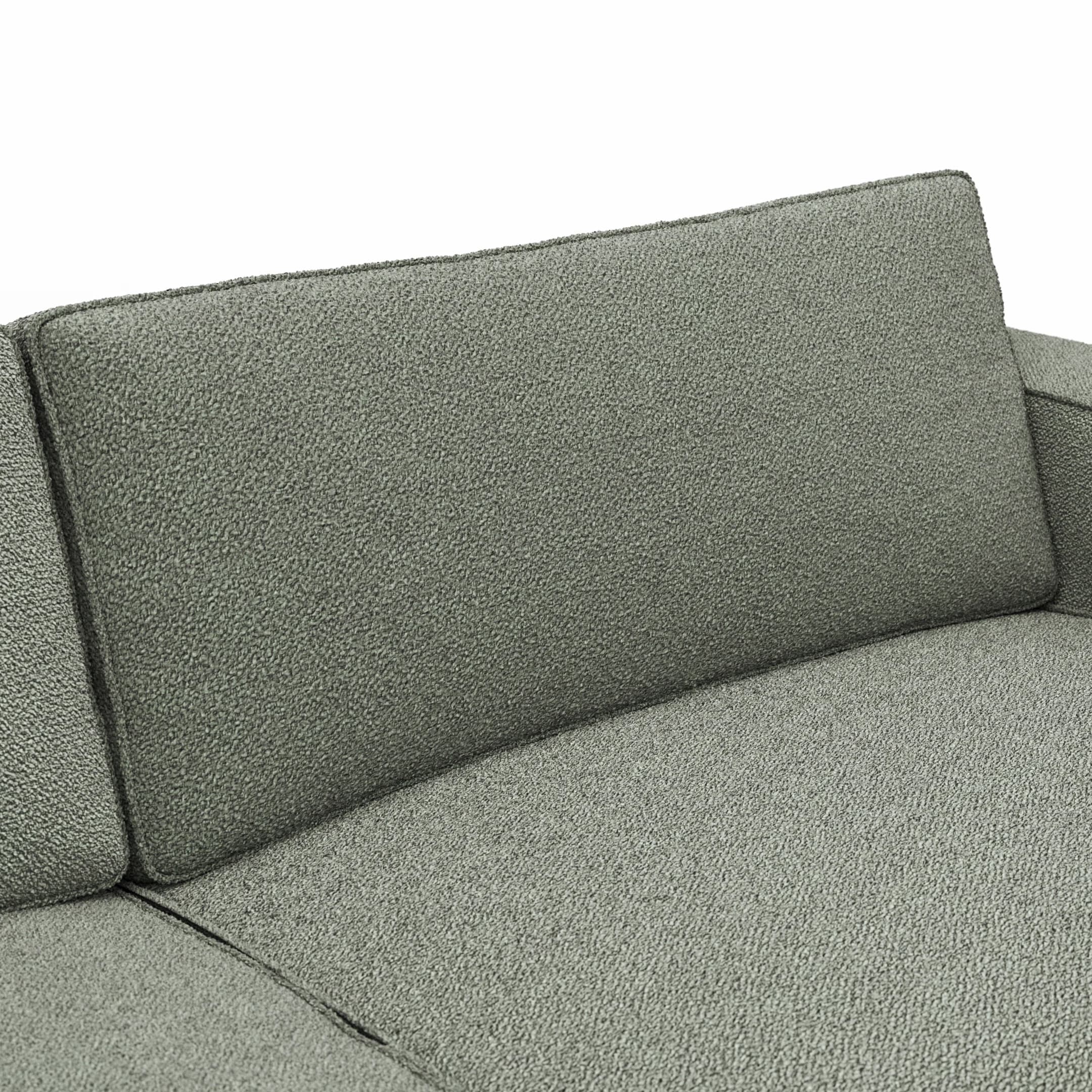 Ecksofa Lilaia - 1,5-Sitzer Tief, Ecke, 2-Sitzer rechts, Stoff, Olivgrün
