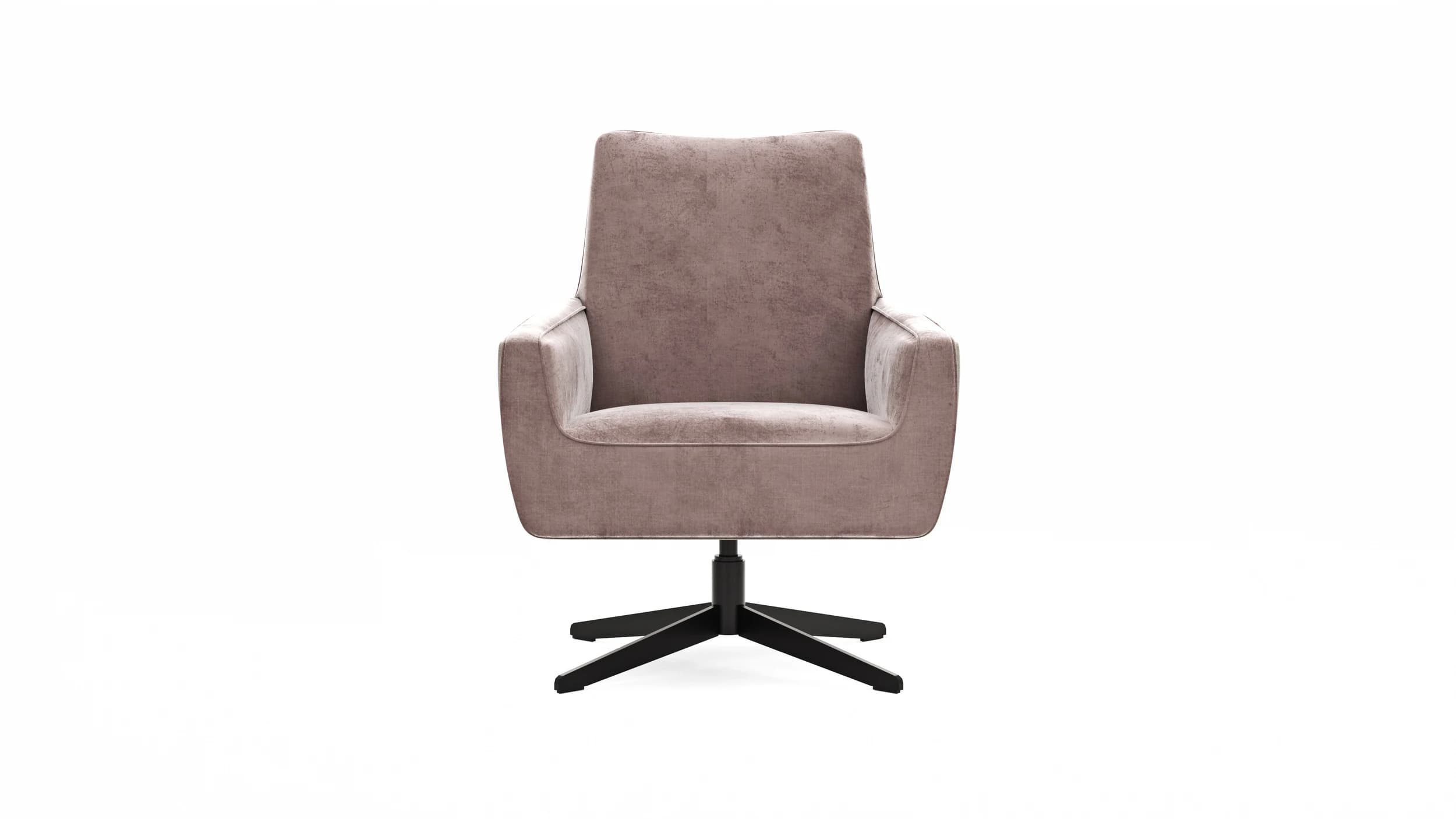 Drehsessel Matina - Größe M, Leder&Stoff, Dunkelbraun, Mauve