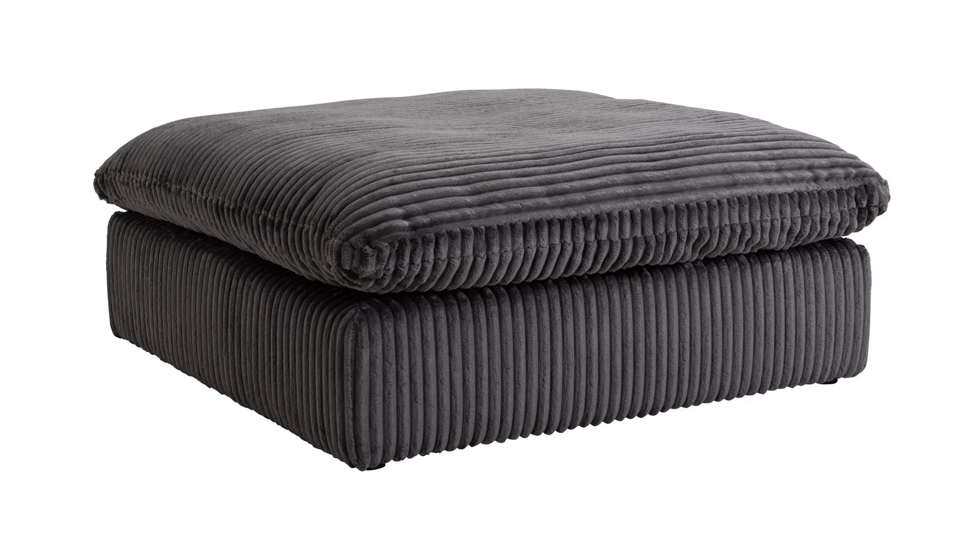 Hocker Palmdale - LB ca. 115x115 cm, Stoff, Grau