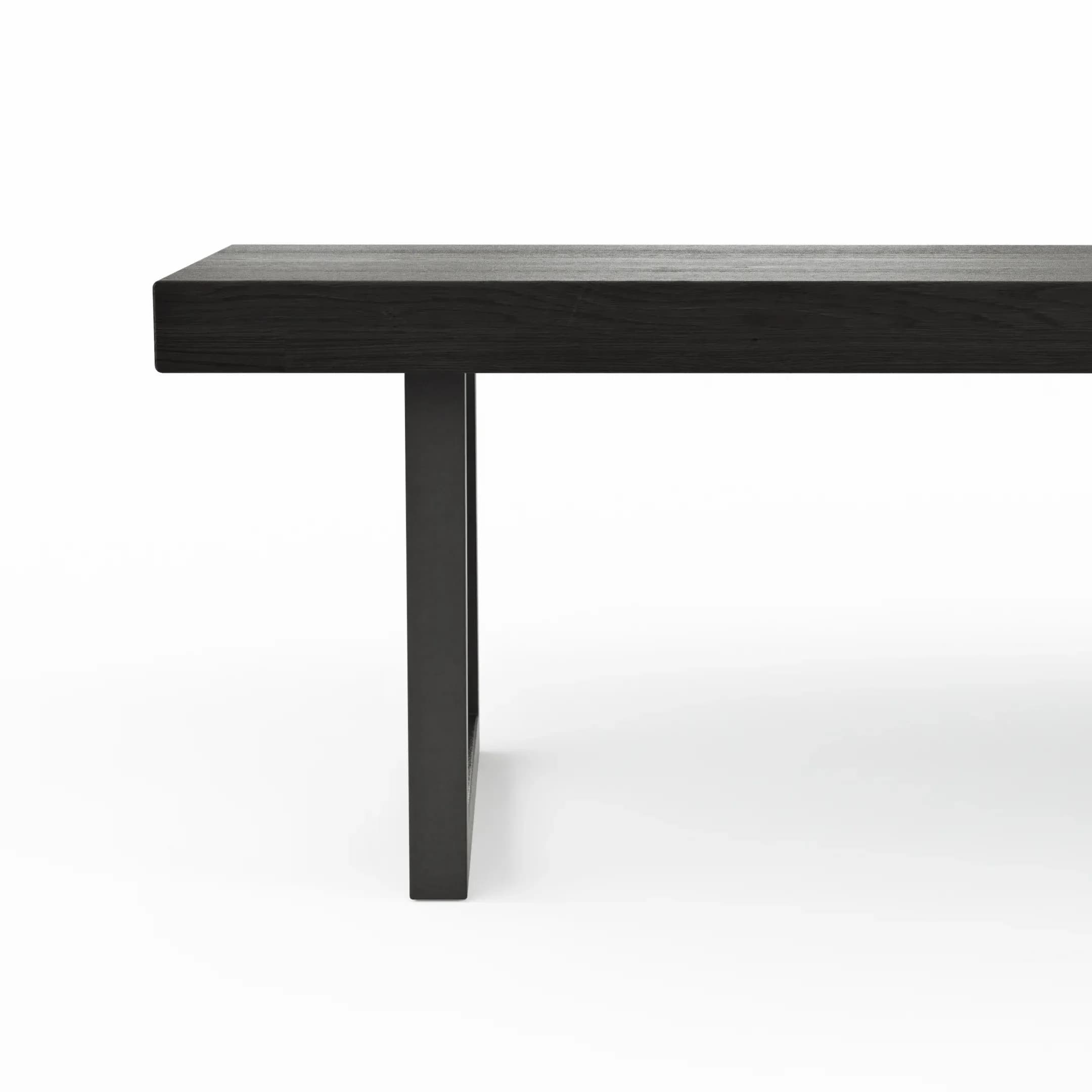 Holzbank Clifton - Breite ca. 220cm, Zerreiche massiv, smoked