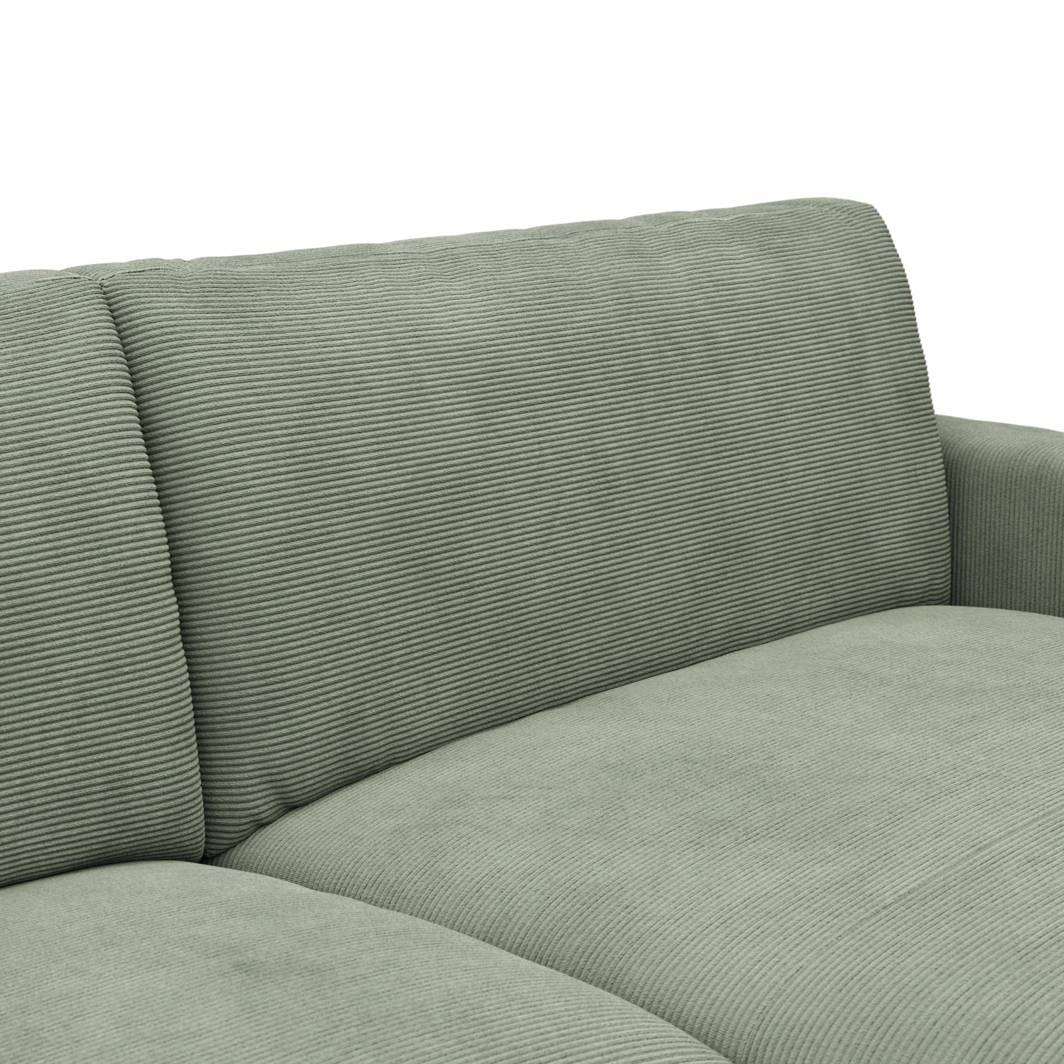 Ecksofa Solero 2.0 - 1,5-Sitzer mit Longchair rechts, Stoff, Olivgrün