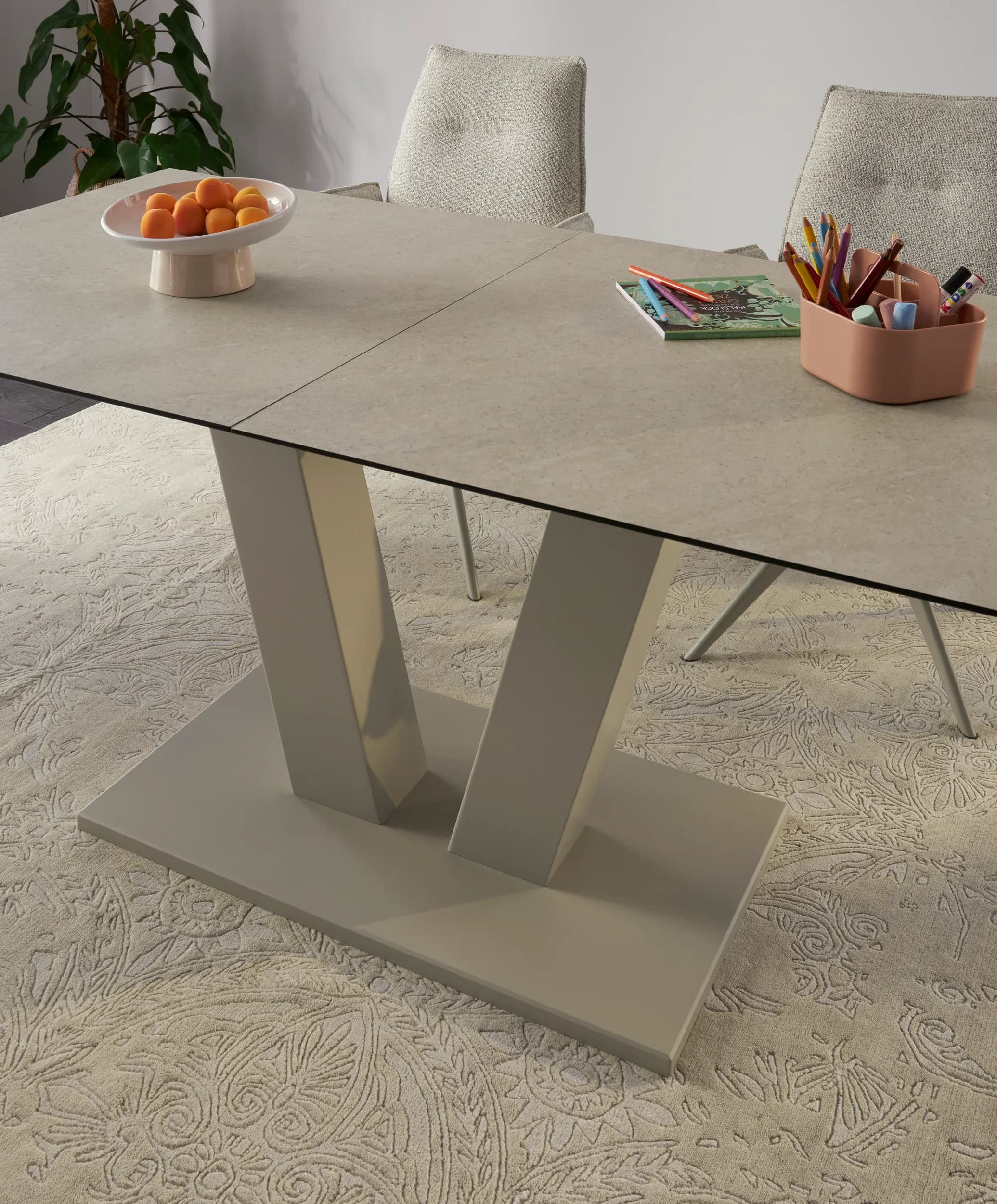 Esstisch Dinner - ausziehbar, LB ca. 160x 90 cm, HPL, Sand