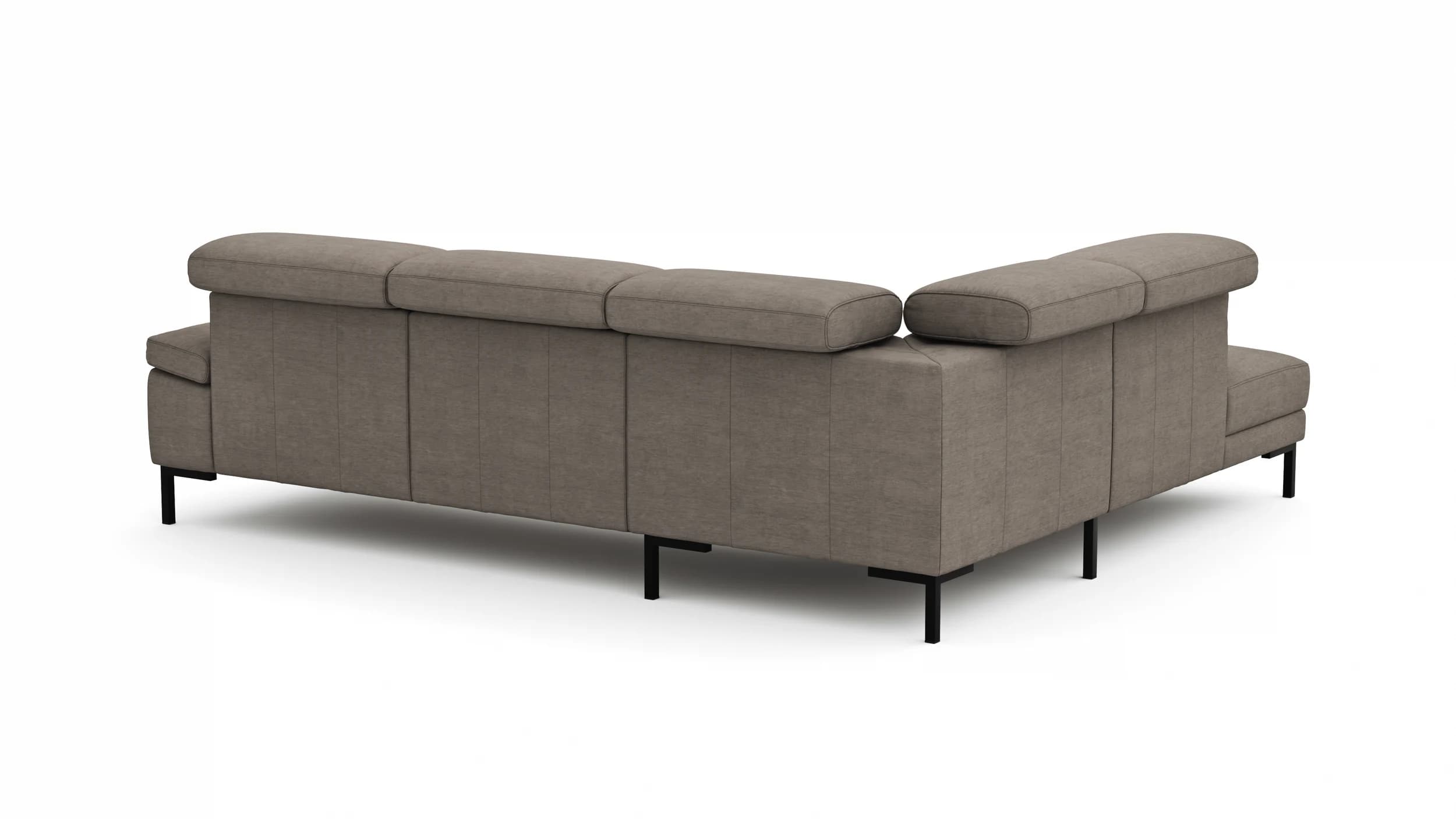 Ecksofa Hudson - Ecke links, 2,5-Sitzer, inkl. Kopfteil verstellbar, Stoff, Khaki