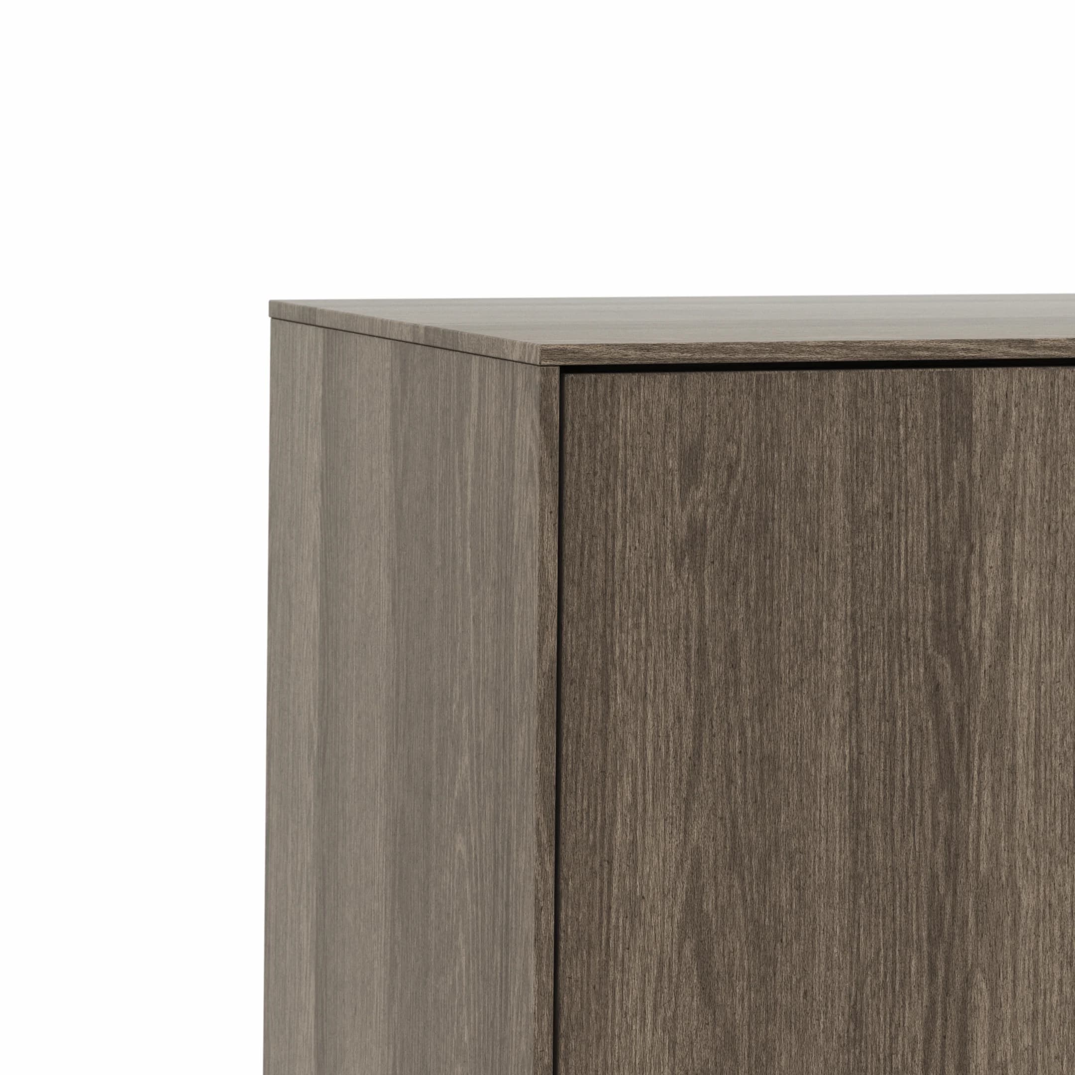 Sideboard Saratoga - mit Klapptüren, Buche massiv, silbergrau geölt