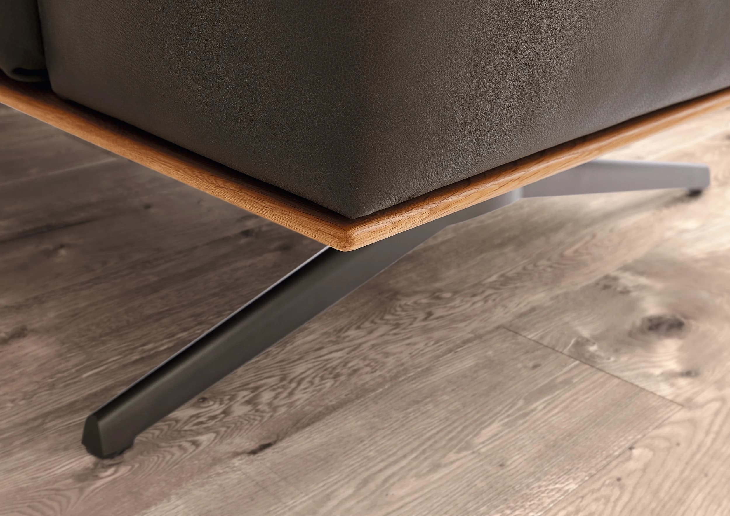 Sofa - 2,5-Sitzer, Kopfteil/Rückenlehne verstellbar, Leder, Dunkelbraun