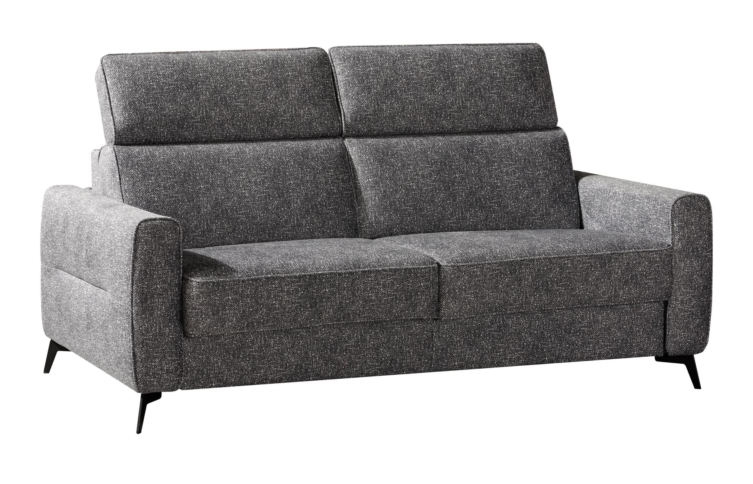 Schlafsofa EM Seipa - Kopfteil verstellbar, Stoff, Grau