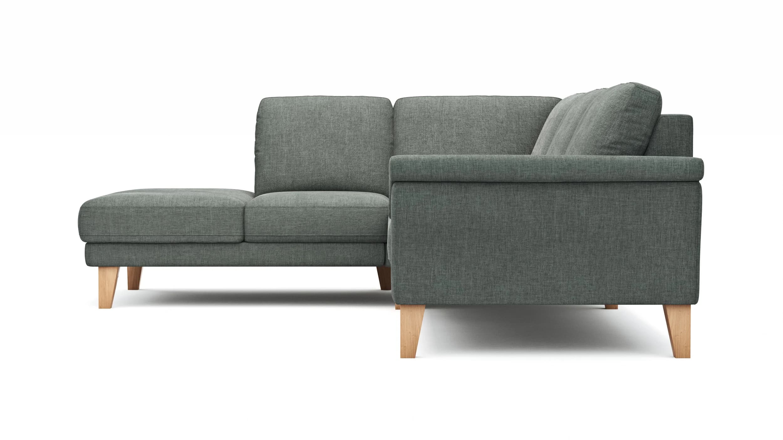 Ecksofa Rockport A - Ecke links mit 2,5-Sitzer, Stoff, Grau