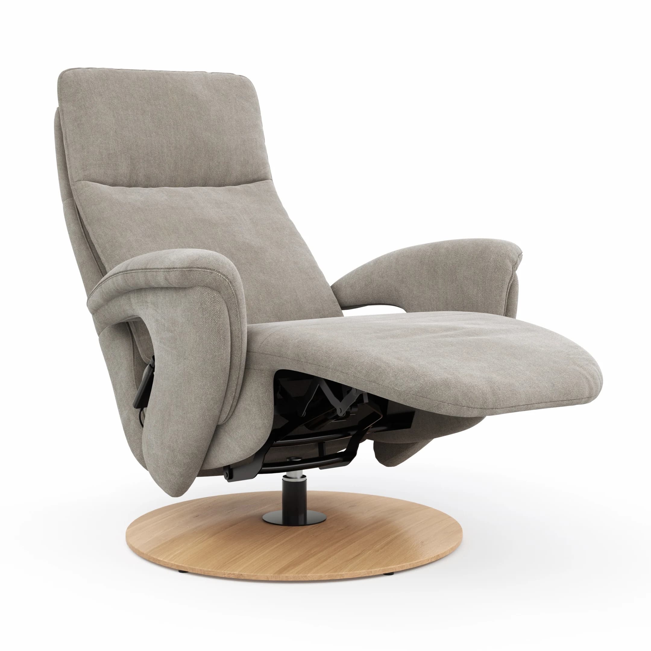 Sessel Tulsa Relax - Größe M, inkl. Fußteil/Rückenlehne verstellbar (motorisch), inkl. Kopfteilverstellung, Stoff, Graubeige